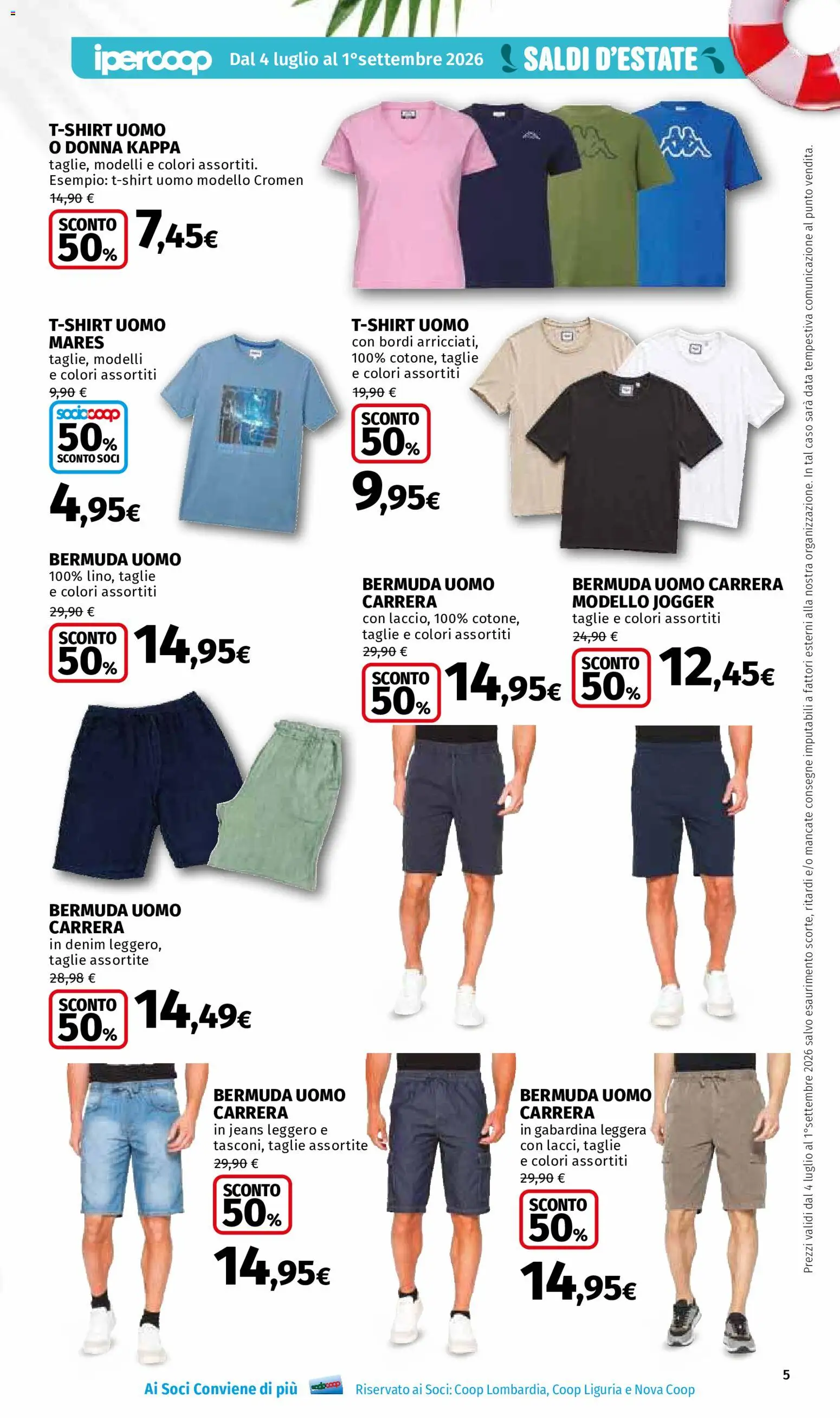 Volantino Ipercoop del 04/07/2026 | Pagina: 5 | Prodotti: Bermuda, Jeans, Data