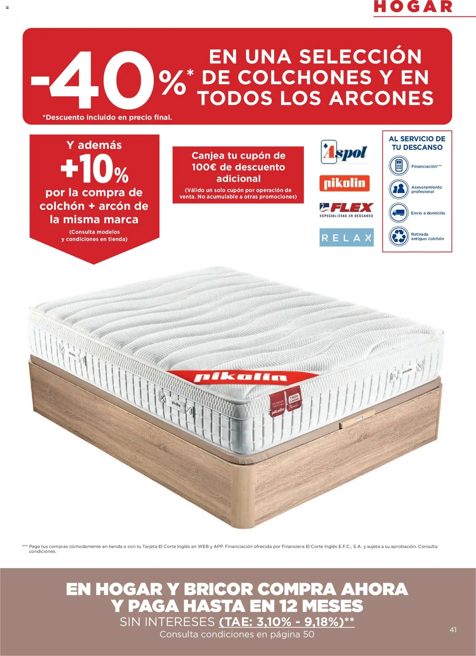 Hipercor catálogo │ válido desde el 16/07/2026 | Página: 41 | Productos: Colchon