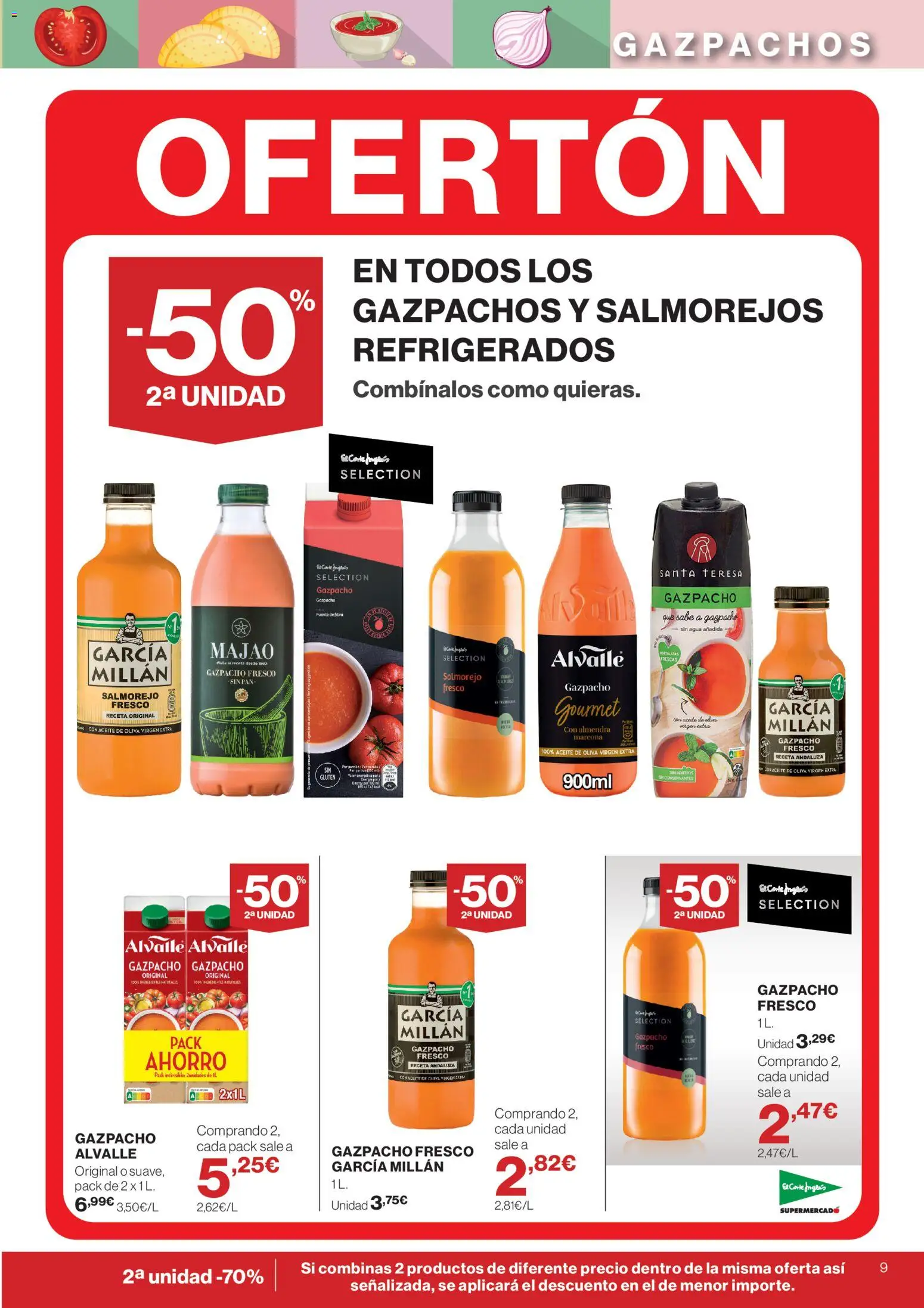 El Corte Inglés ofertas │ válido desde el 21.05.2026 | Página: 9 | Productos: Aceite, Aceite de oliva, Aceite de oliva virgen extra, Gazpacho