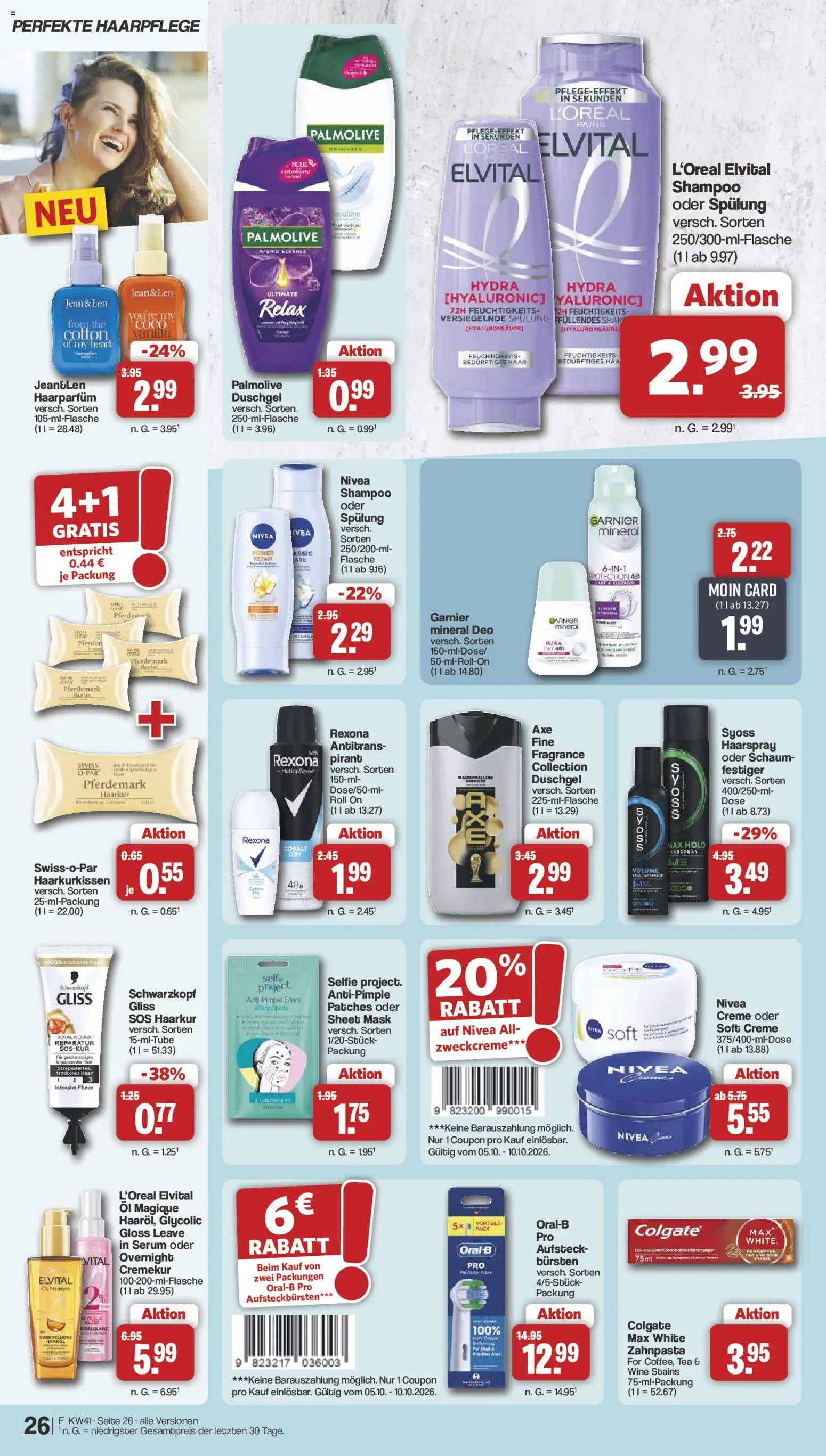 Famila Nordwest Prospekt – gültig ab 05.10.2026 | Seite: 26 | Produkte: Öl, Shampoo, Haarspray, Serum