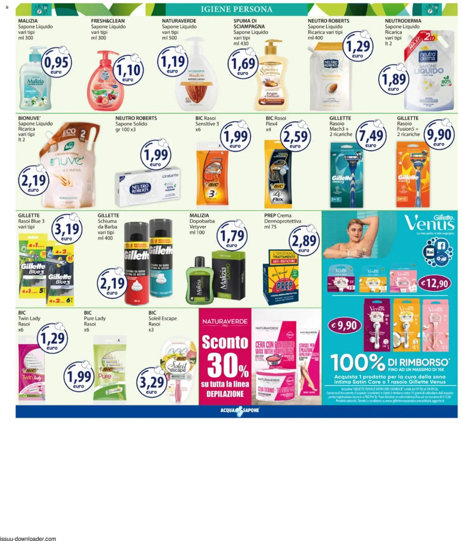 Volantino Acqua e Sapone del 29/06/2026 | Pagina: 11 | Prodotti: Crema, Rasoio, Sapone, Latte