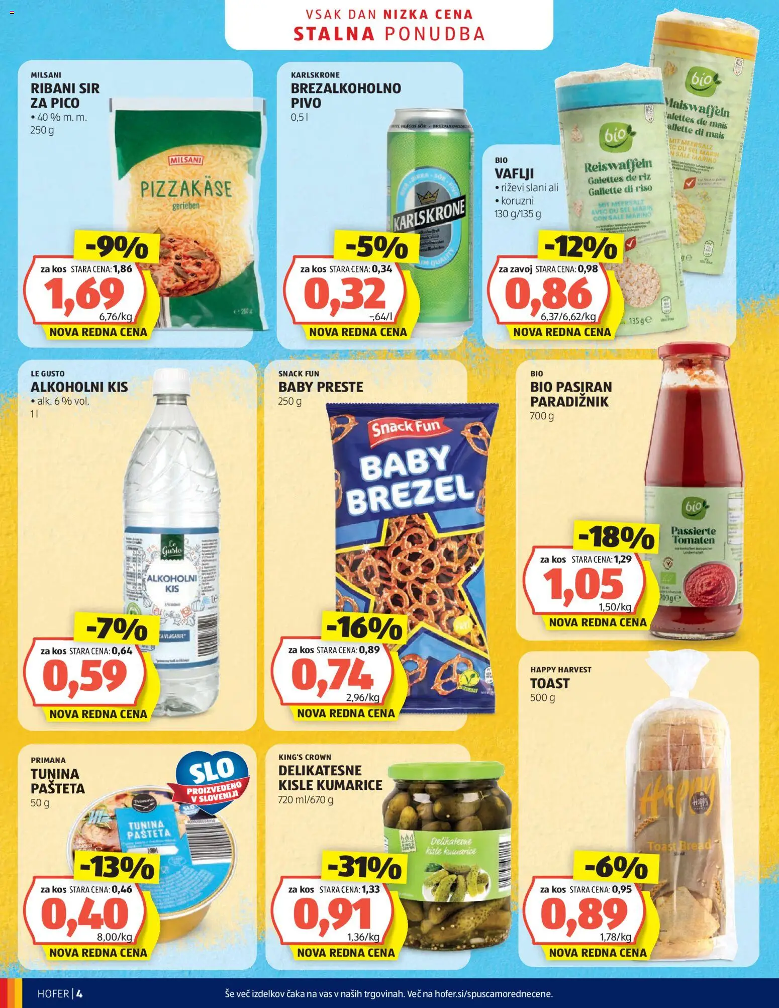 Novi Hofer katalog ponudbe – veljaven od 19.08.2026 | Stran: 4 | Izdelki: Tuna, Sir, Pivo, Riz