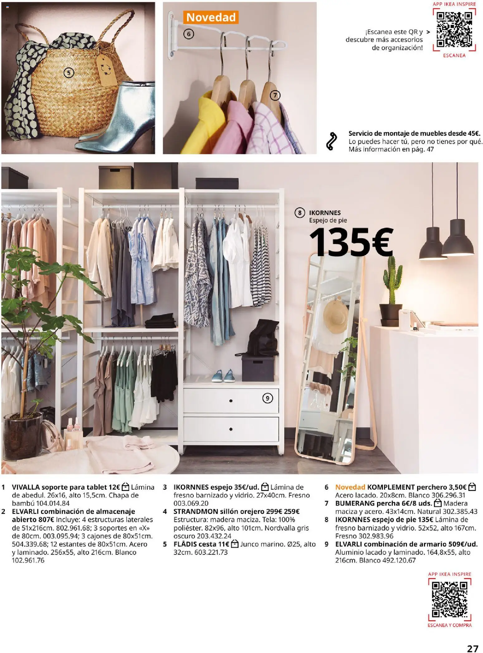 IKEA - IKEA para tu negocio │ válido desde el 01/09/2026 | Página: 27 | Productos: Perchero, Espejo de pie, Armario, Cesta