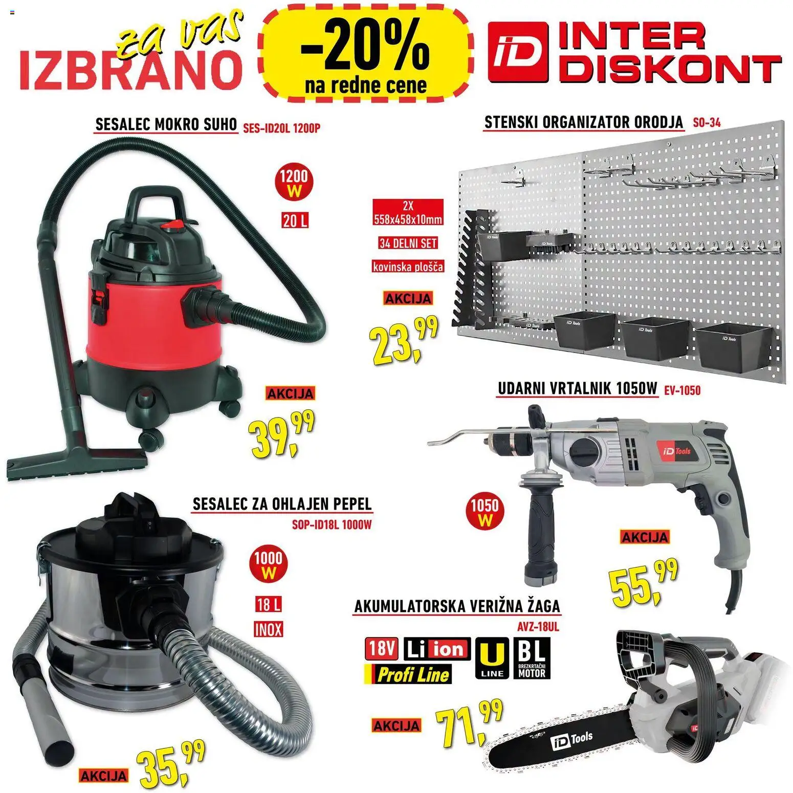 Novi Inter Diskont katalog ponudbe – veljaven od 26.06.2026 | Stran: 5 | Izdelki: Sesalec, Verižna žaga, Vrtalnik