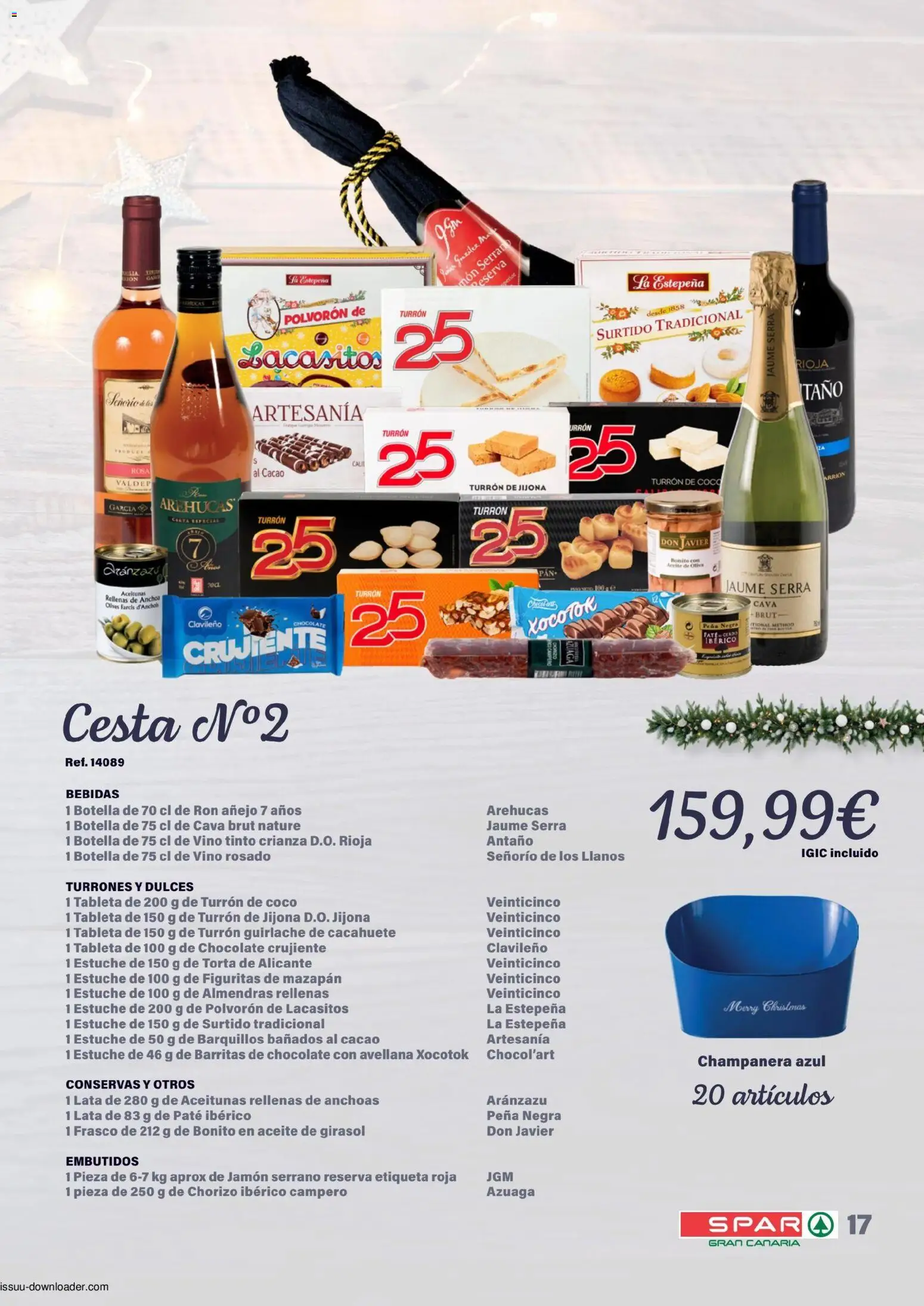Spar Cestas y Lotes │ válido desde el 30/10/2026 | Página: 17 | Productos: Jamón serrano, Conservas, Almendras, Cacao