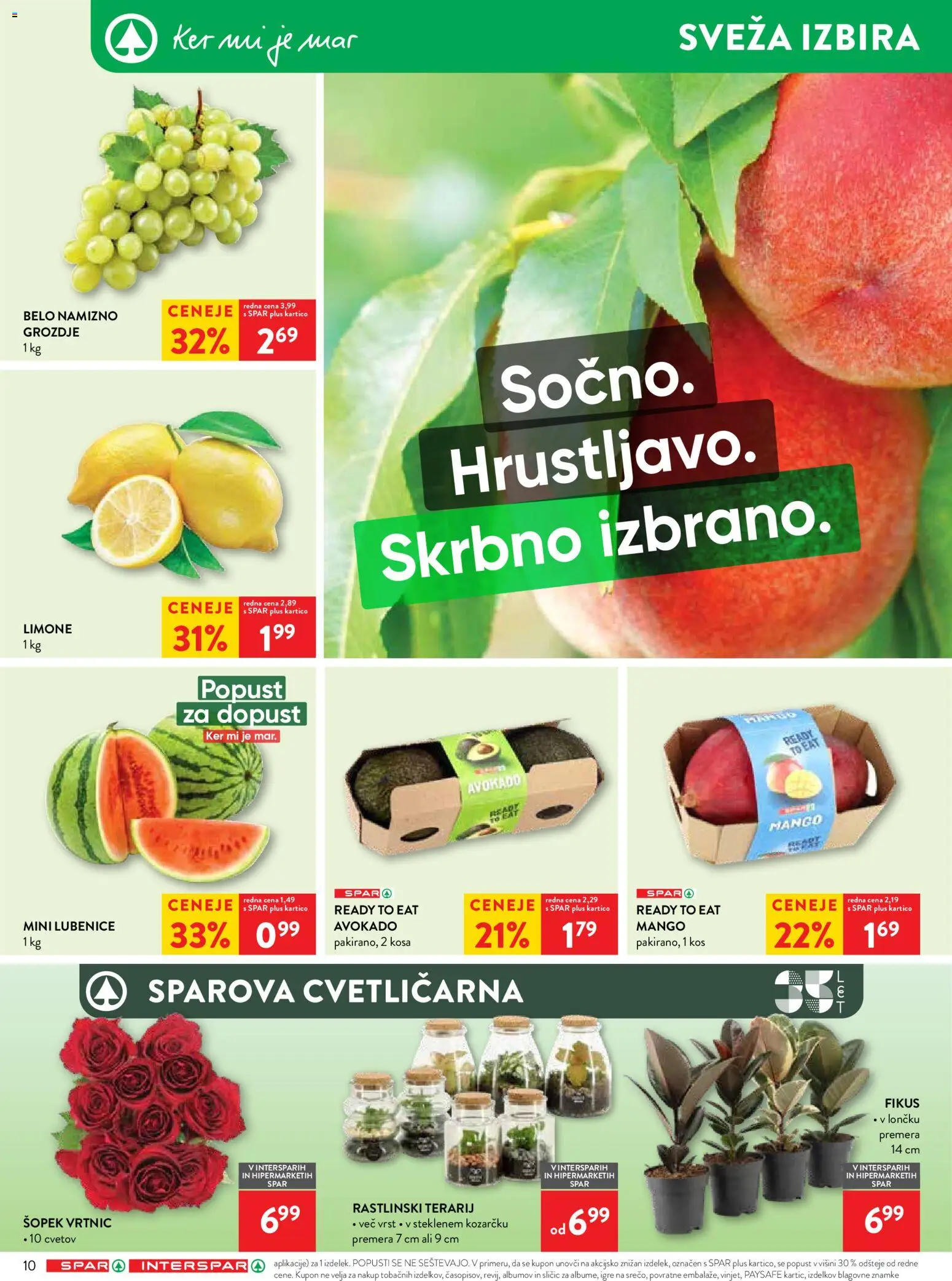 Novi Spar katalog ponudbe – veljaven od 16.07.2026 | Stran: 12 | Izdelki: Šopek, Avokado, Mango, Lubenice