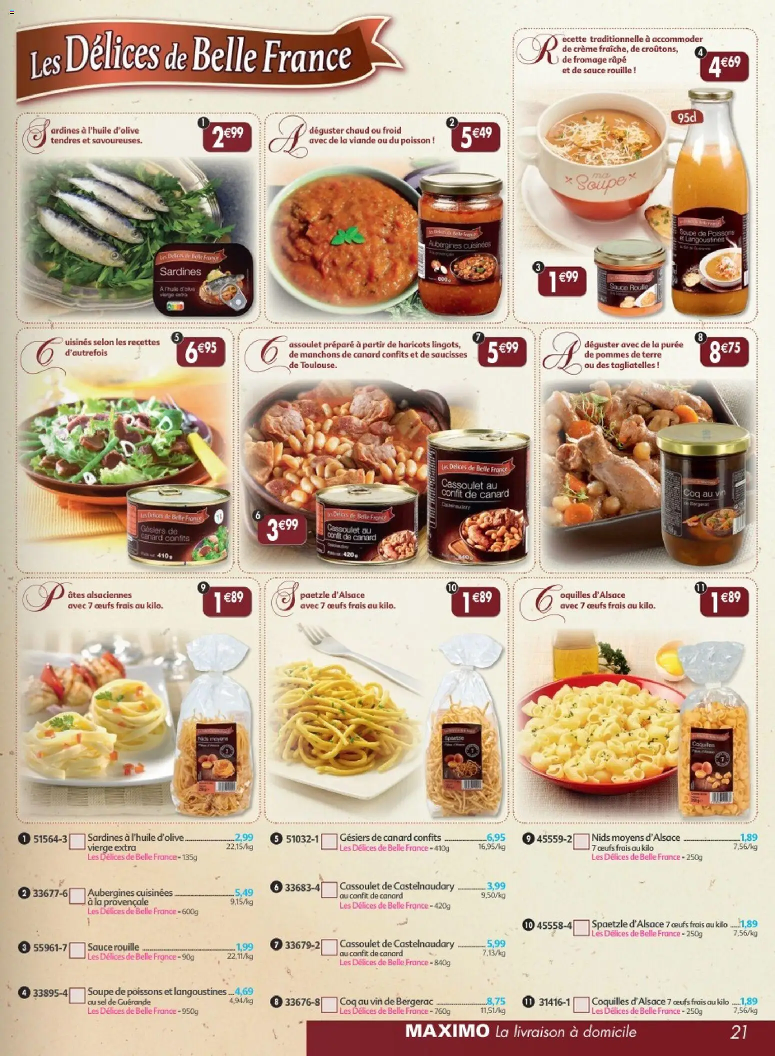 {H1} | Page: 21 | Produits: Sel, Fromage, Œufs, Crème