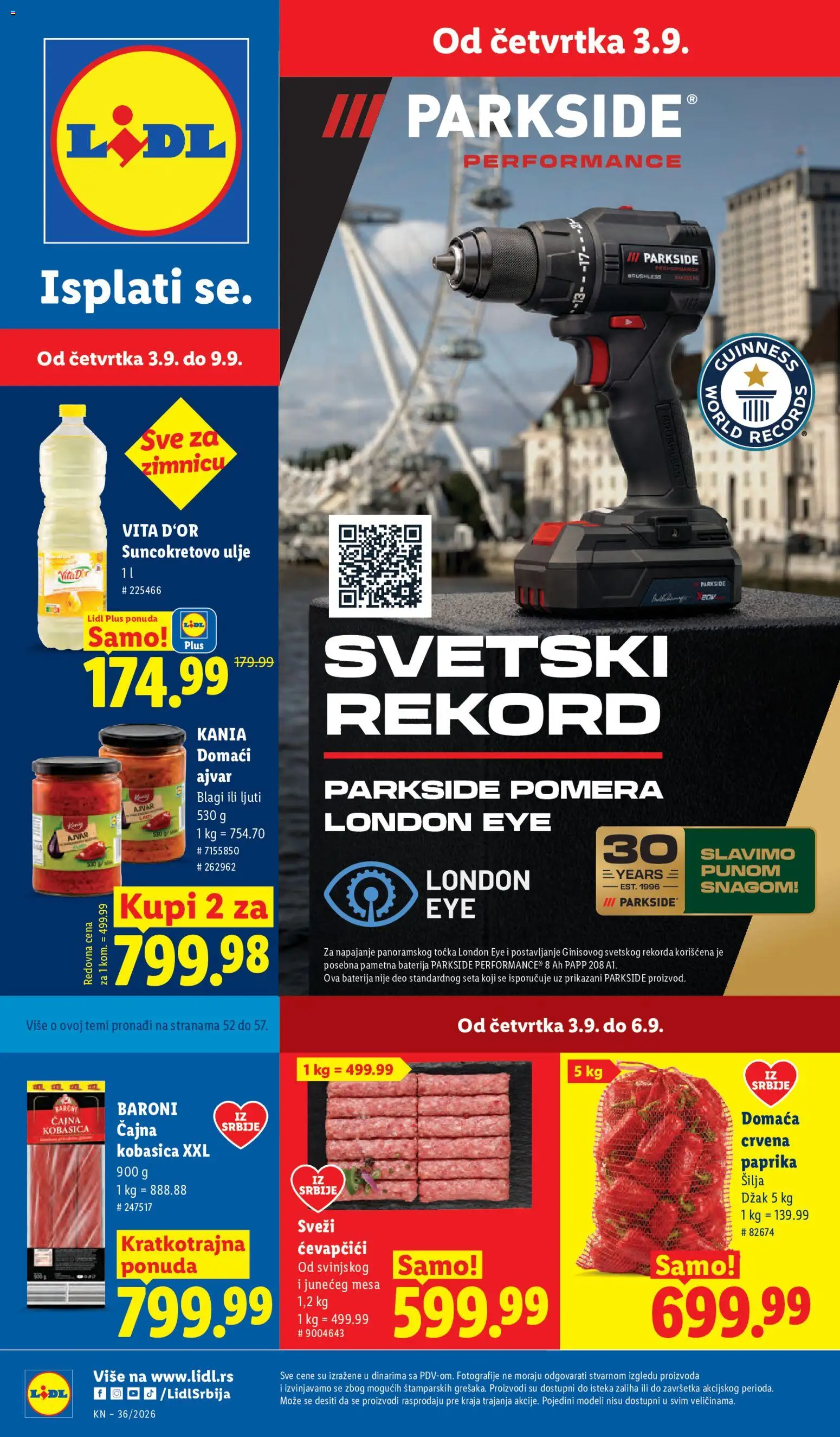 Lidl katalog - važi od 03.09.2026 | Strana: 1 | Proizvode: Ajvar, Crvena paprika, Paprika, Suncokretovo ulje