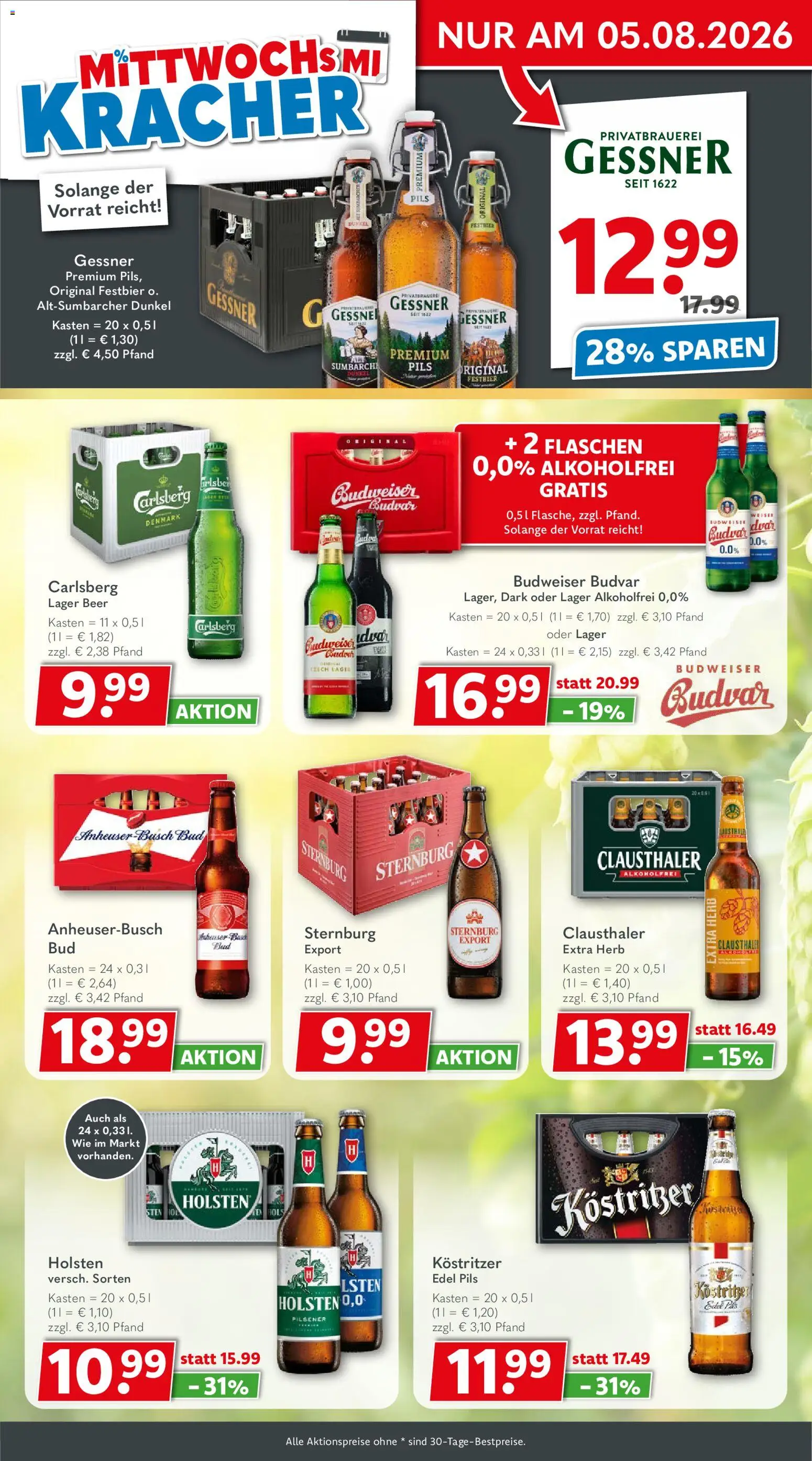 Getränkeland Prospekt – gültig ab 03.08.2026 | Seite: 2 | Produkte: Carlsberg, Pils, Holsten, Budweiser