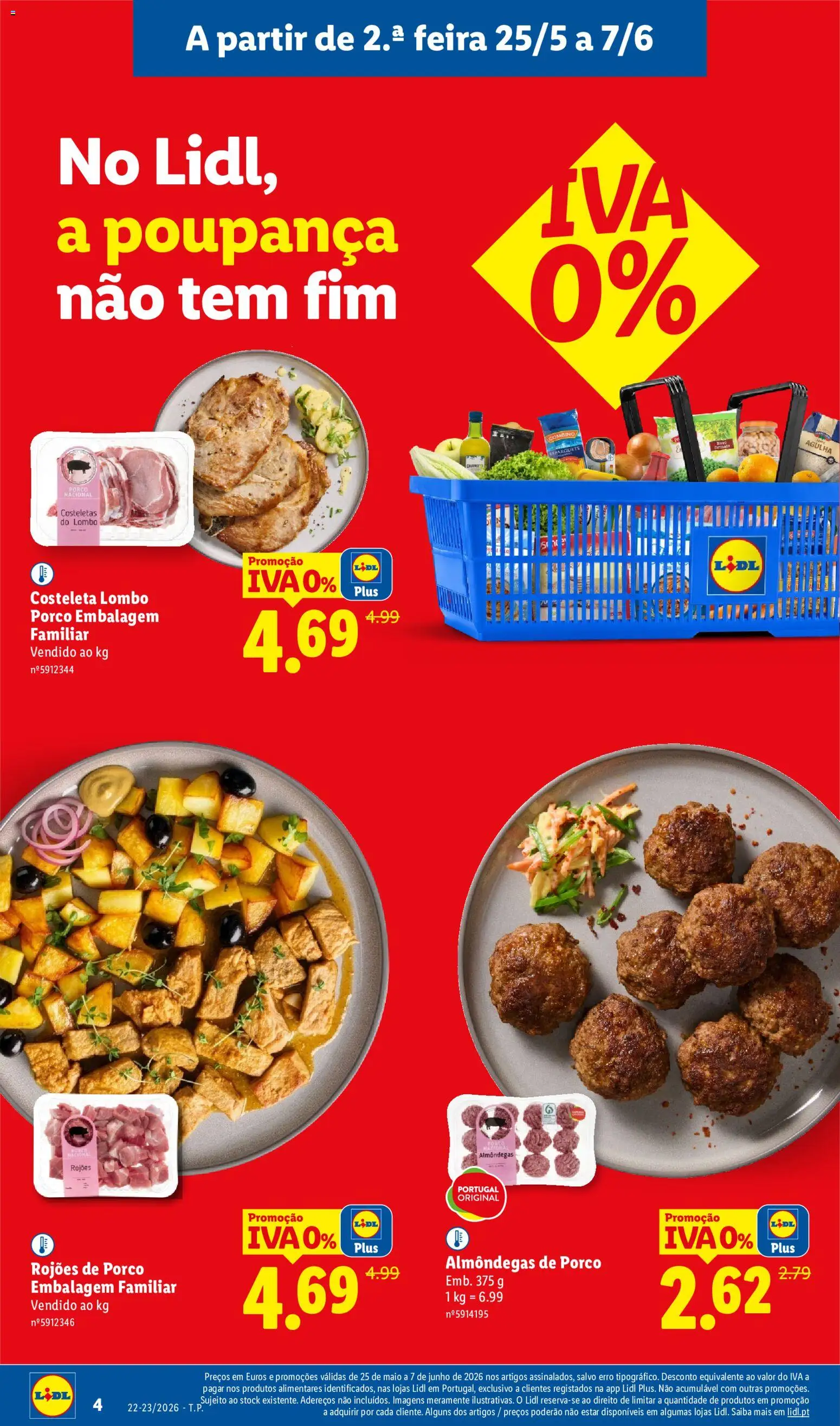 Lidl Folheto Especial Iva 0% │ válido de 25.05.2026 | Página: 4 | Produtos: Esparguete, Lombo