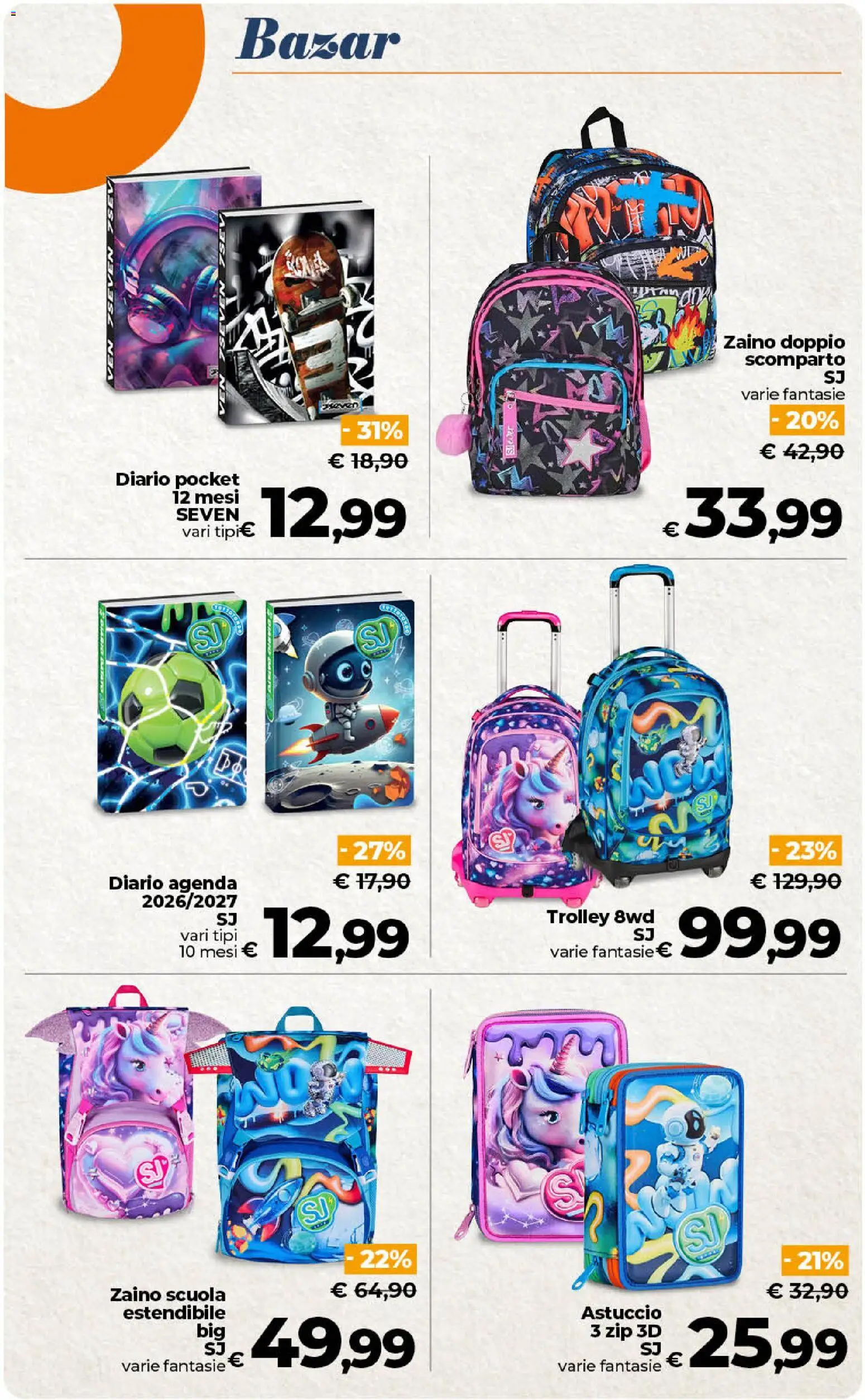 Volantino Ipercoop del 21/08/2026 | Pagina: 57 | Prodotti: Zaino, Astuccio, Trolley
