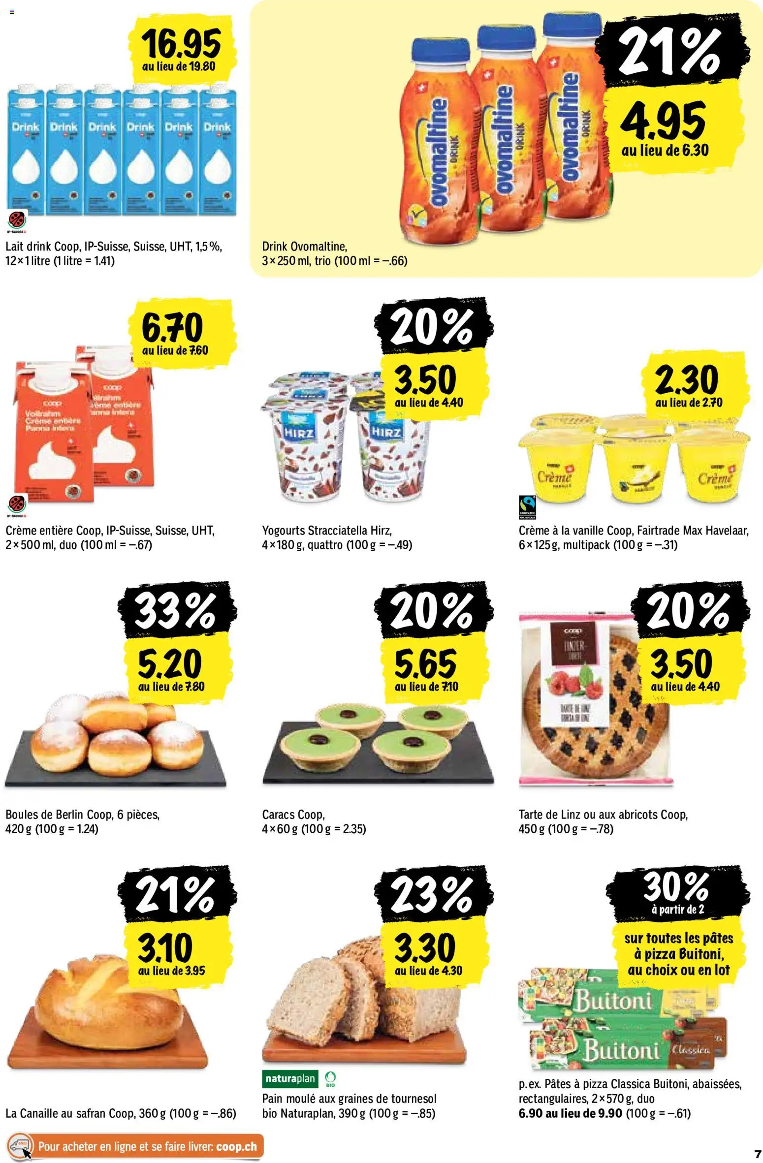 Coop aktionen FR – gültig ab 08.10.2026 | Seite: 7 | Produkte: Vanille, Pizza, Creme