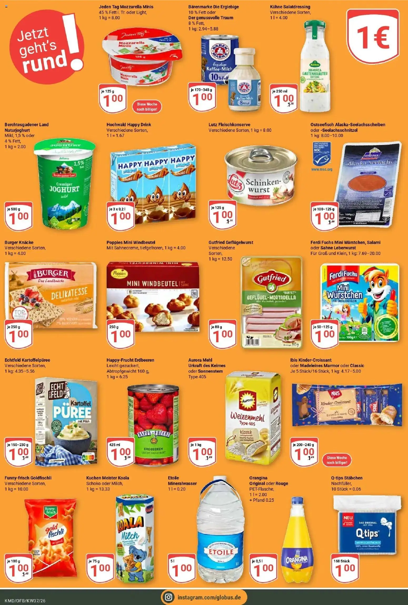 Globus Prospekt Köln – gültig ab 07.09.2026 | Seite: 15 | Produkte: Milch, Joghurt, Funny frisch, Madeleines