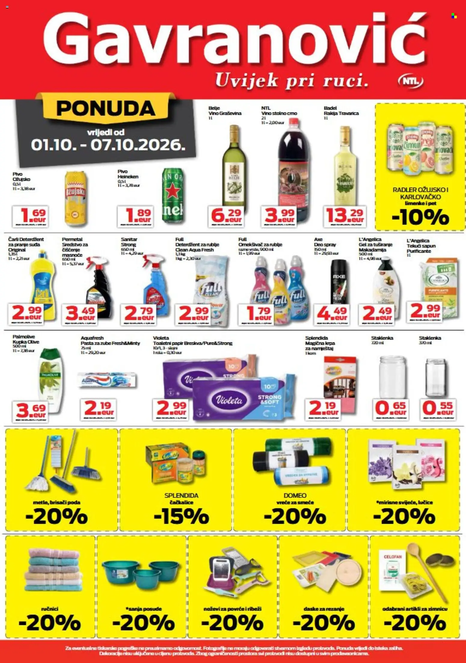 Gavranović katalog | vrijedi od 01.10.2026 | Stranica: 4 | Proizvodi: Kupka, Pasta za zube, Badel, Carli