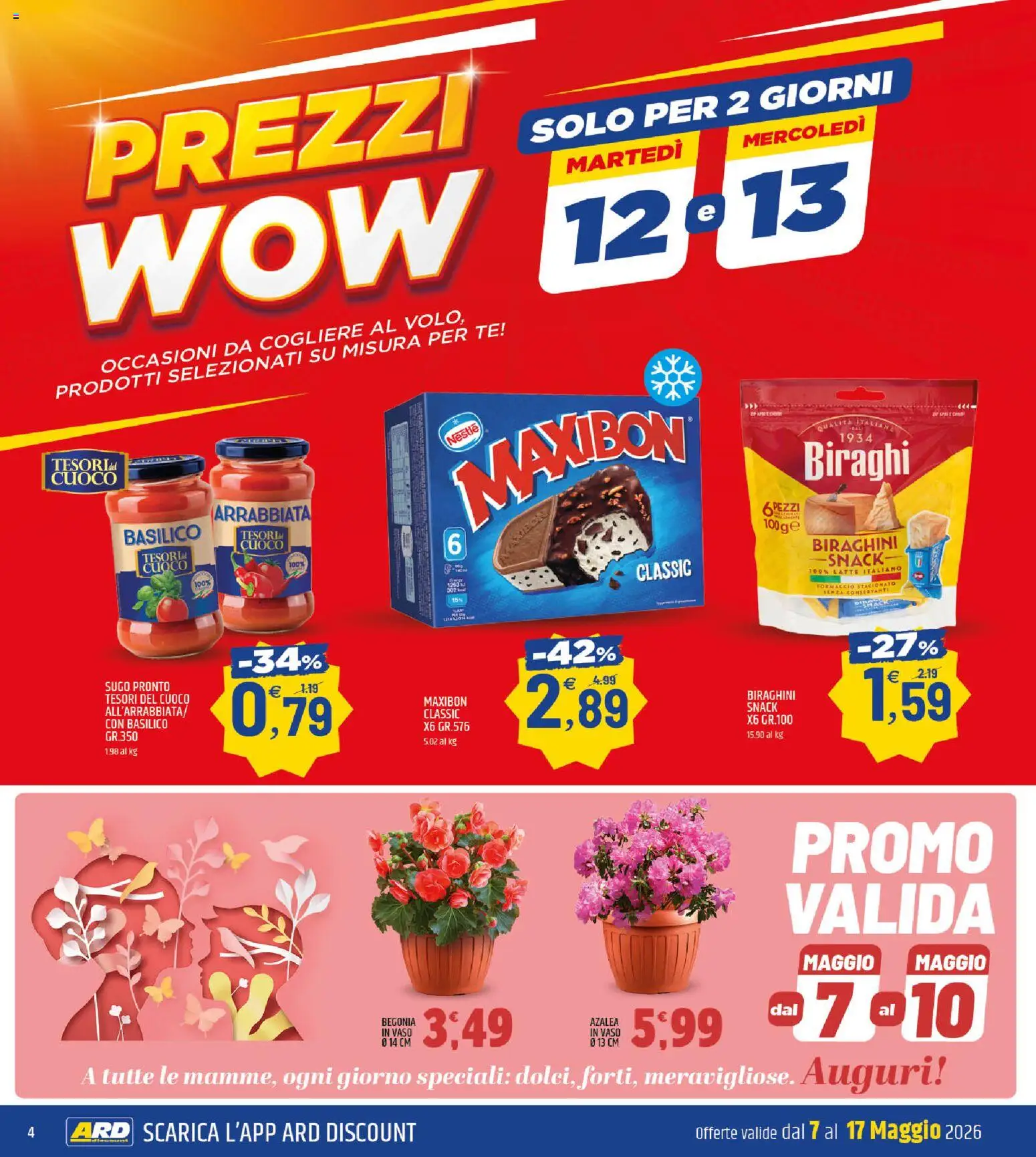 Volantino ARD Discount del 07.05.2026 | Pagina: 4 | Prodotti: Tè, Latte, Sugo, Vaso