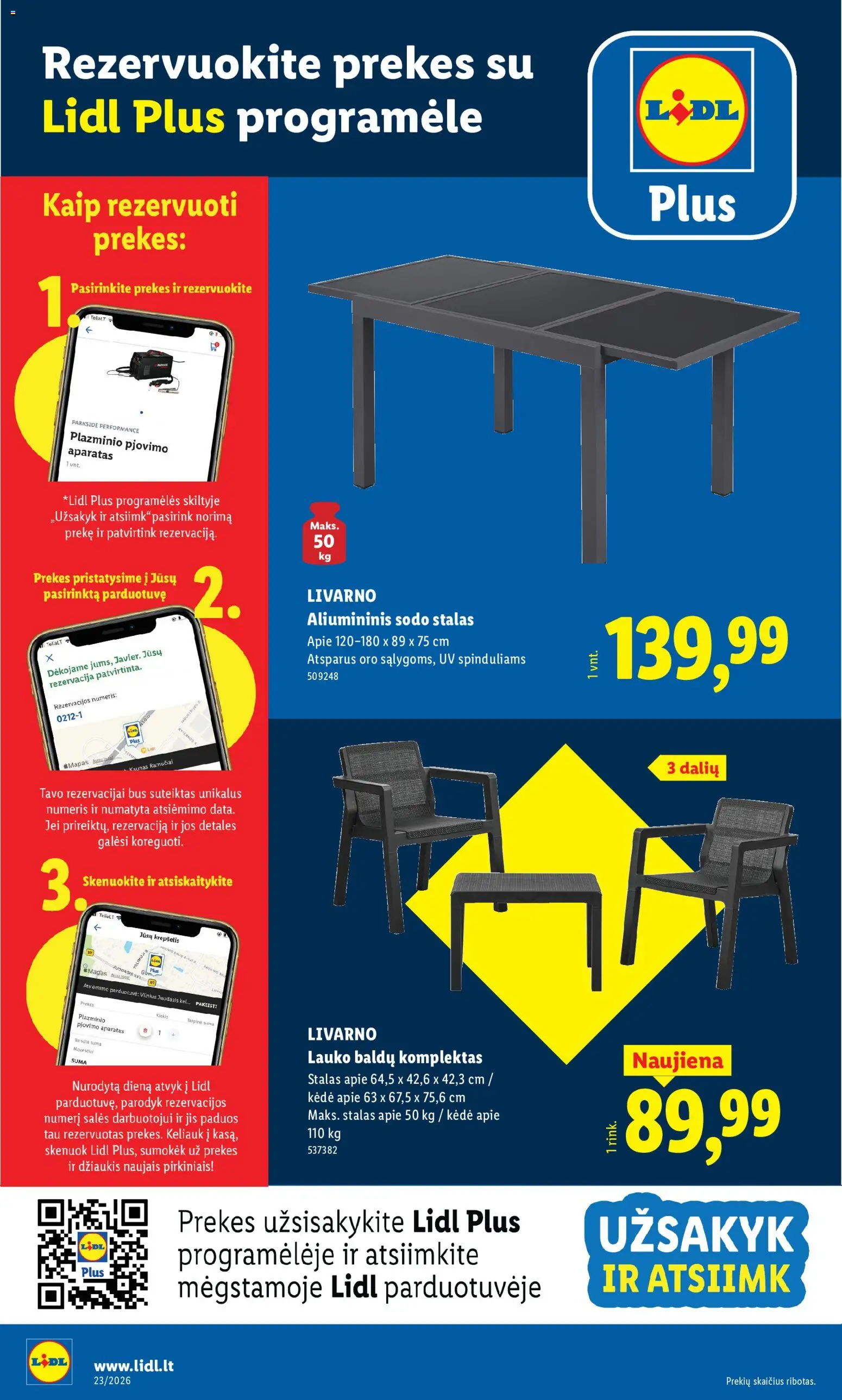 LIDL akcijos nuo 01.06.2026 | Puslapis: 2 | Prekių: Stalas, Kėdė, Krepšelis