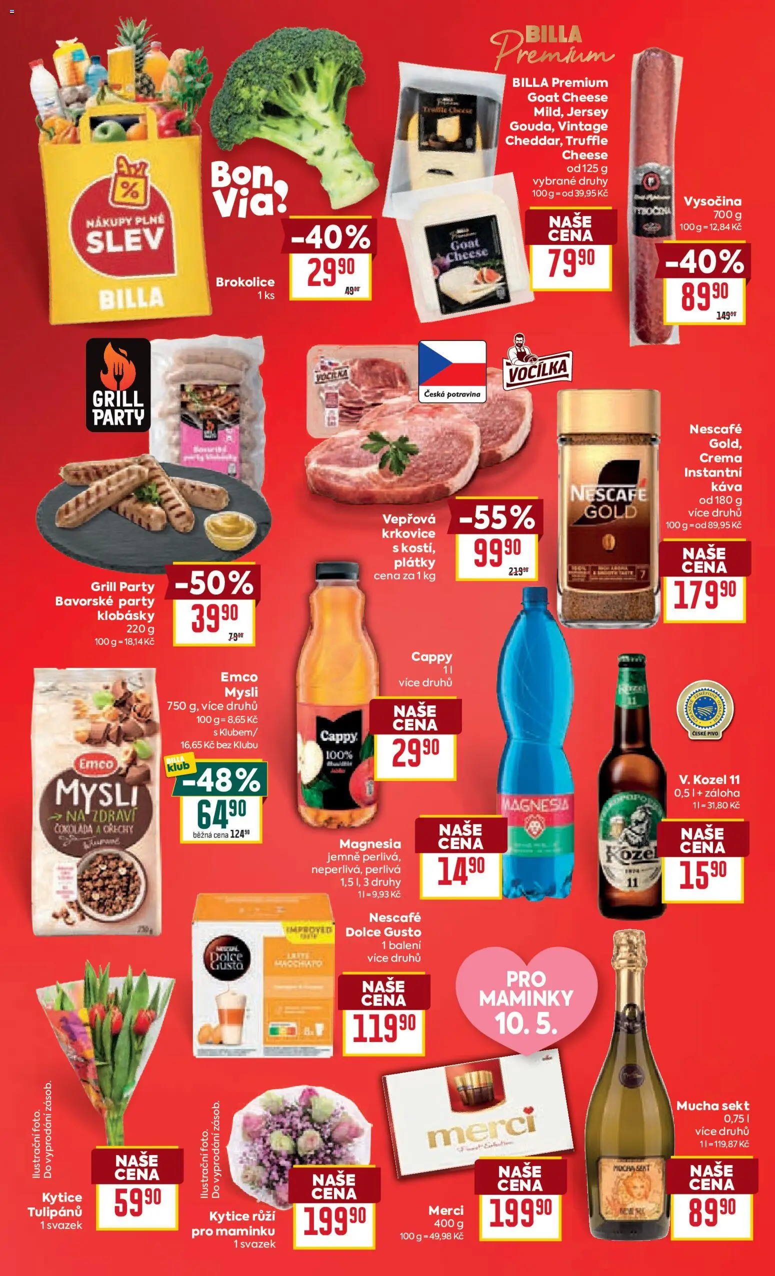 Billa Velký leták od 06.05.2026 | Strana: 2 | Produkty: Dolce Gusto, Brokolice, Crema, Krkovice