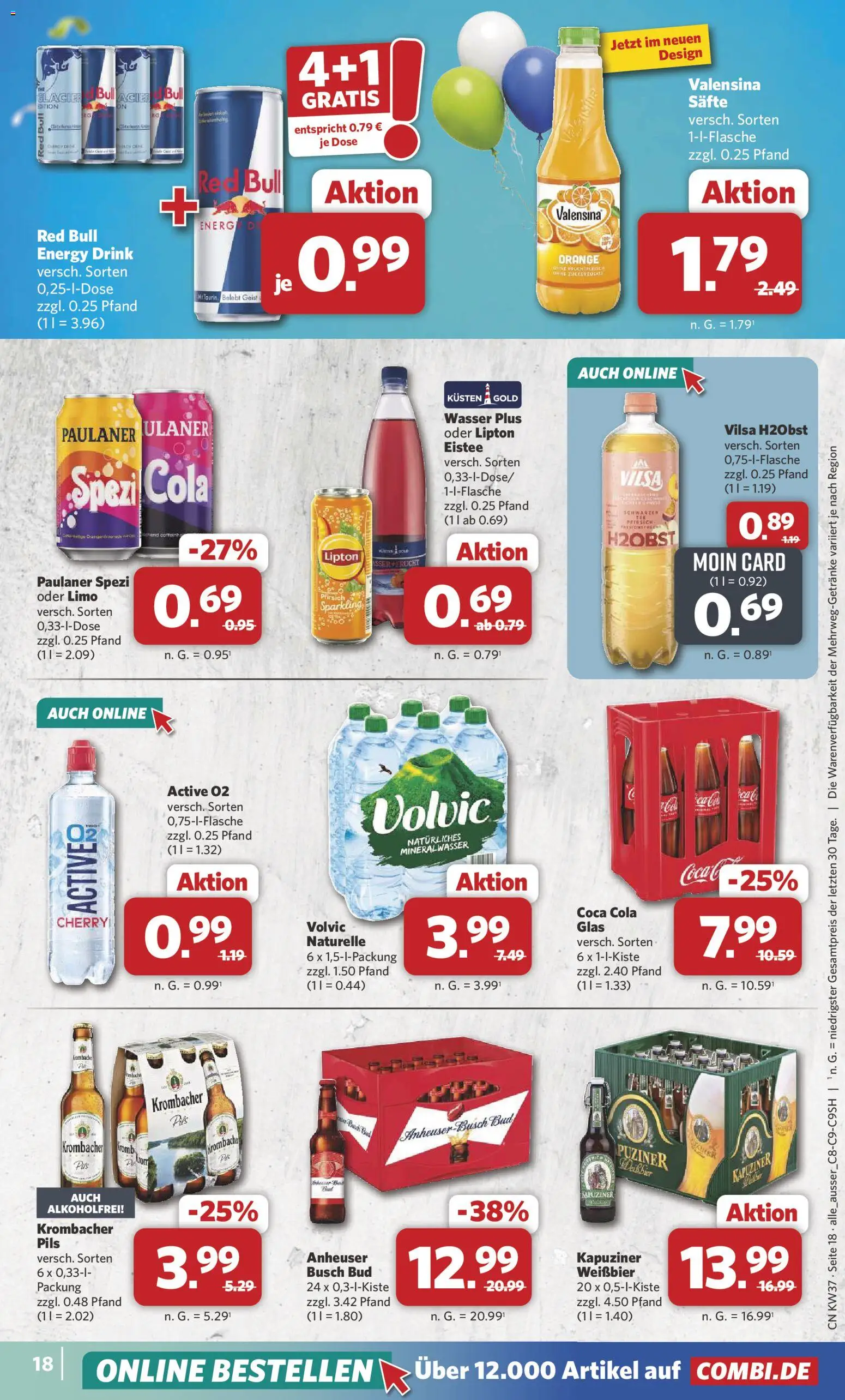 Combi Prospekt – gültig ab 07.09.2026 | Seite: 20 | Produkte: Pils, Mineralwasser, Valensina, Krombacher