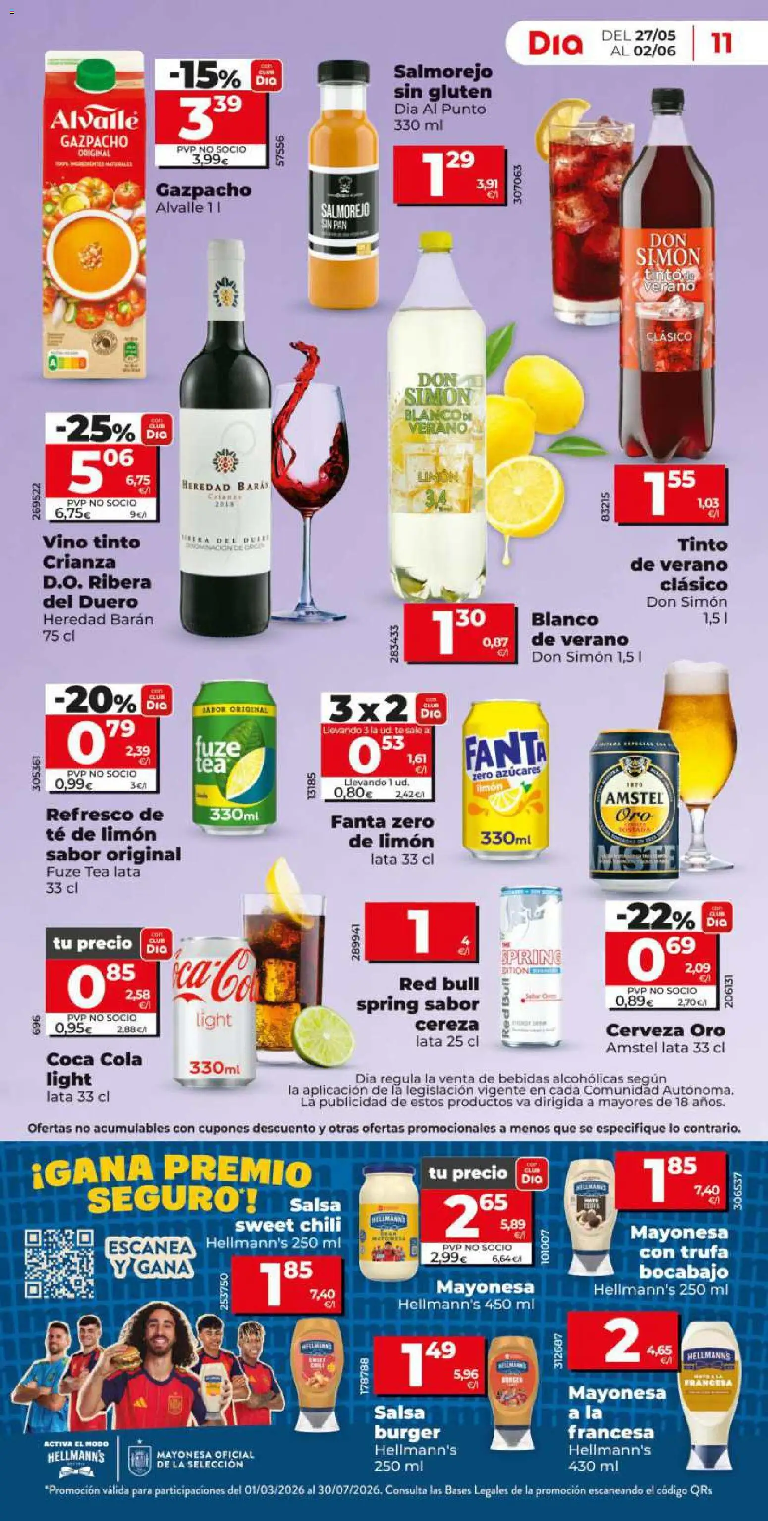 Dia - folleto Market │ válido desde el 27.05.2026 | Página: 11 | Productos: Vino, Cerveza, Té, Gazpacho