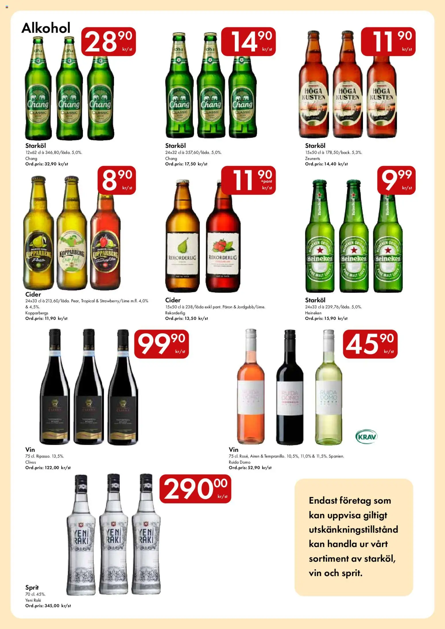 Snabbgross reklamblad aktuell från 24/08/2026 | Sida: 15 | Produkter: Päron, Alkohol, Vin, Heineken