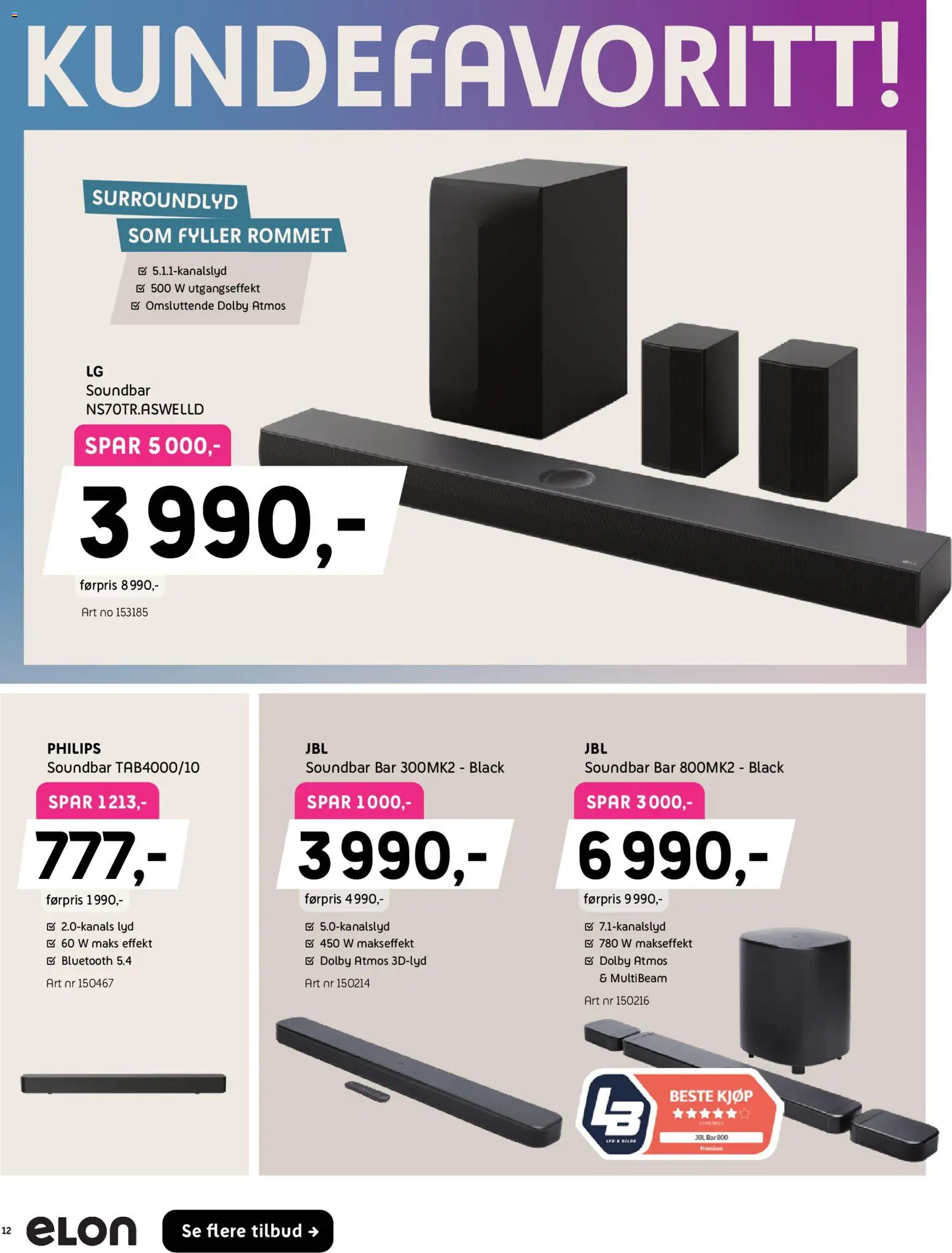 {H1} | Side: 12 | Produkter: Lyd, Soundbar