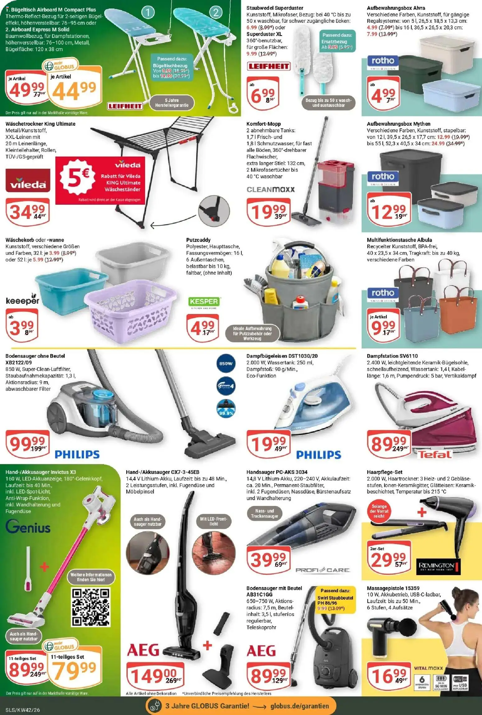 Globus Prospekt Saarlouis (ab 12.10.2026) » Angebote online | Seite: 26 | Produkte: USB, Massagepistole, Glätteisen, Waschestander