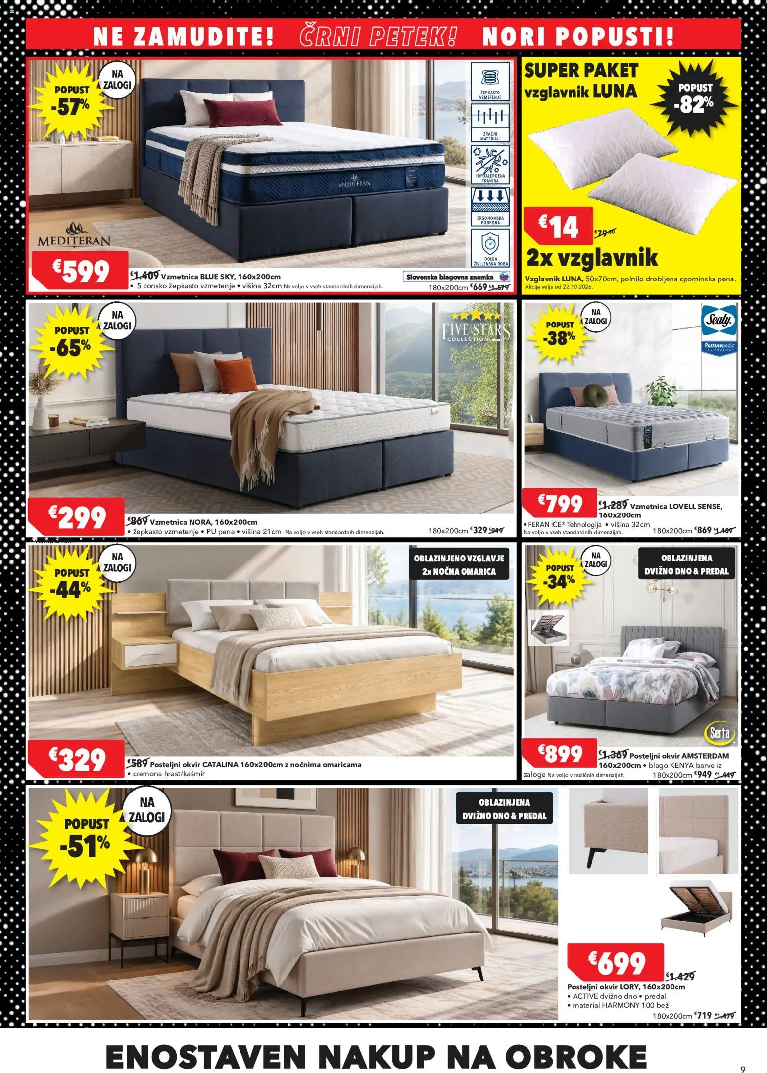 Novi Harvey Norman katalog ponudbe – veljaven od 21.10.2026 | Stran: 9 | Izdelki: Okvir, Vzglavnik, Vzmetnica, Omarica