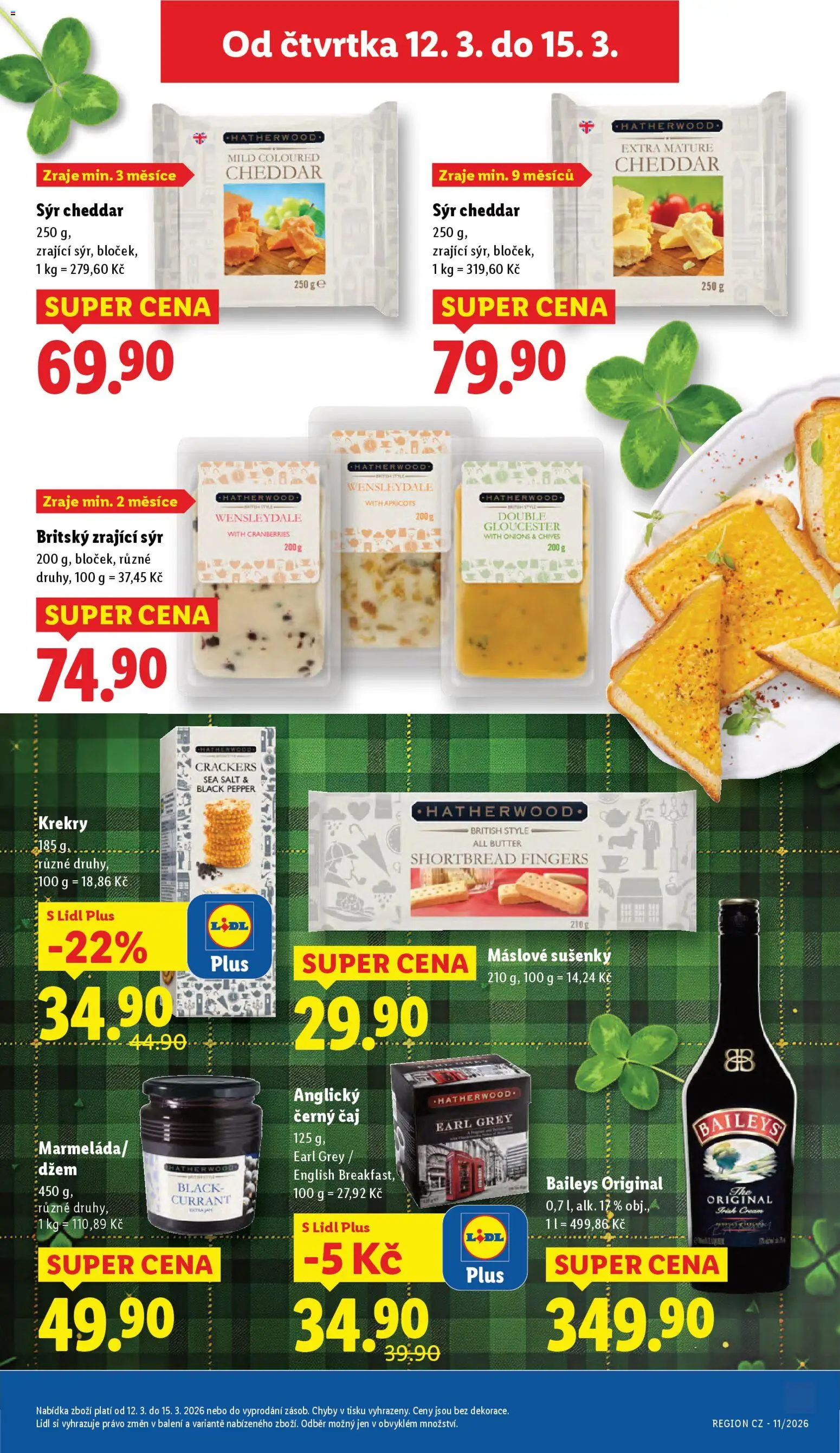 Lidl leták od 12.03.2026 | Strana: 19 | Produkty: Sýr, Irish cream, Baileys, Cheddar