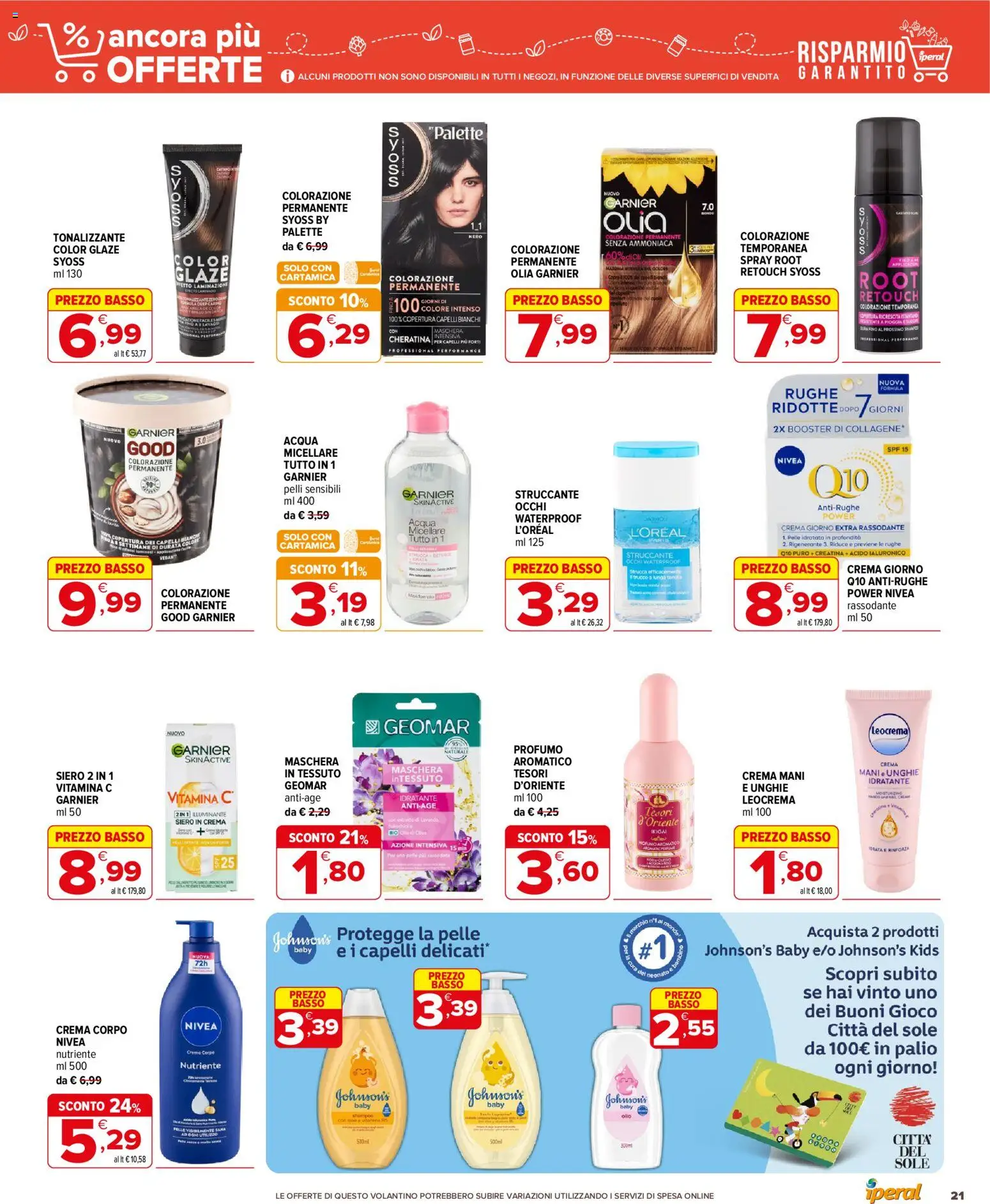 Volantino Iperal del 16/09/2026 | Pagina: 21 | Prodotti: Acqua, Gioco, Profumo, Trucco