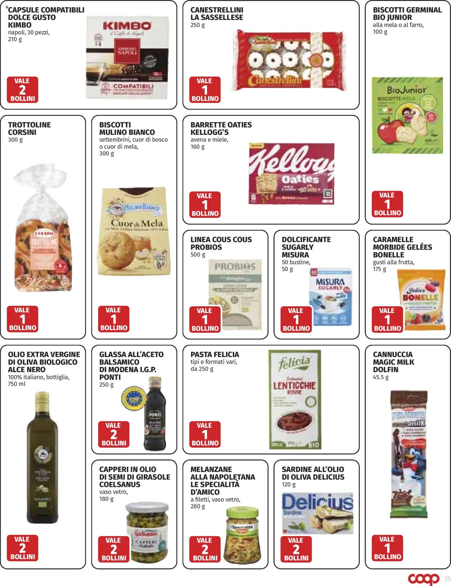Volantino COOP del 25/06/2026 | Pagina: 25 | Prodotti: Caramelle, Melanzane, Olio extra vergine, Vaso