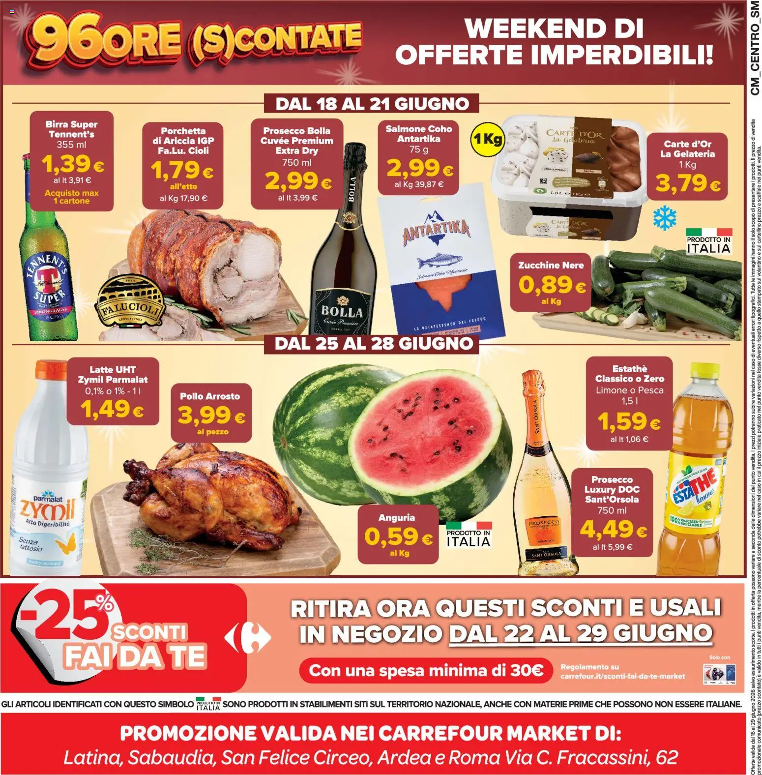 Volantino Carrefour del 16.06.2026 | Pagina: 20 | Prodotti: Arrosto, Tennent's, Porchetta, Zucchine