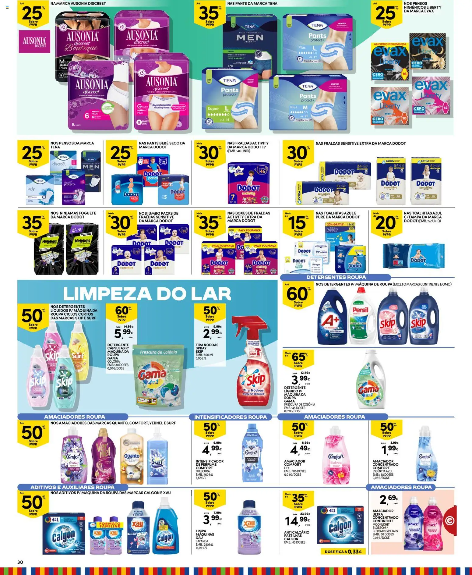 Continente folheto Madeira │ válido de 20/10/2026 | Página: 30 | Produtos: Pensos higiénicos, Fraldas, Perfume, Detergente