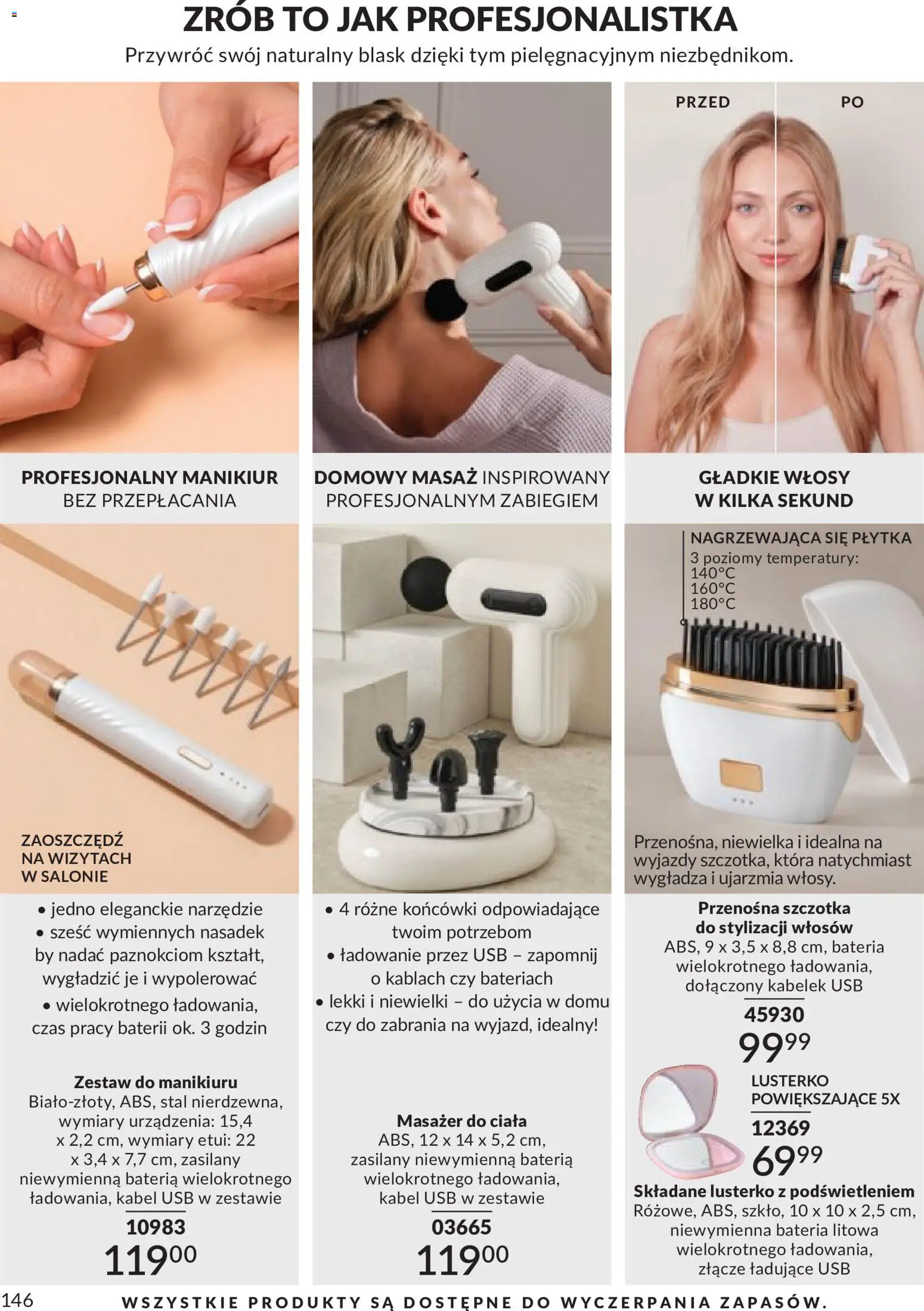 Avon Katalog 9 2026 od 01.09.2026 | Strona: 146 | Produkty: Kabel, USB, Masażer, Szczotka