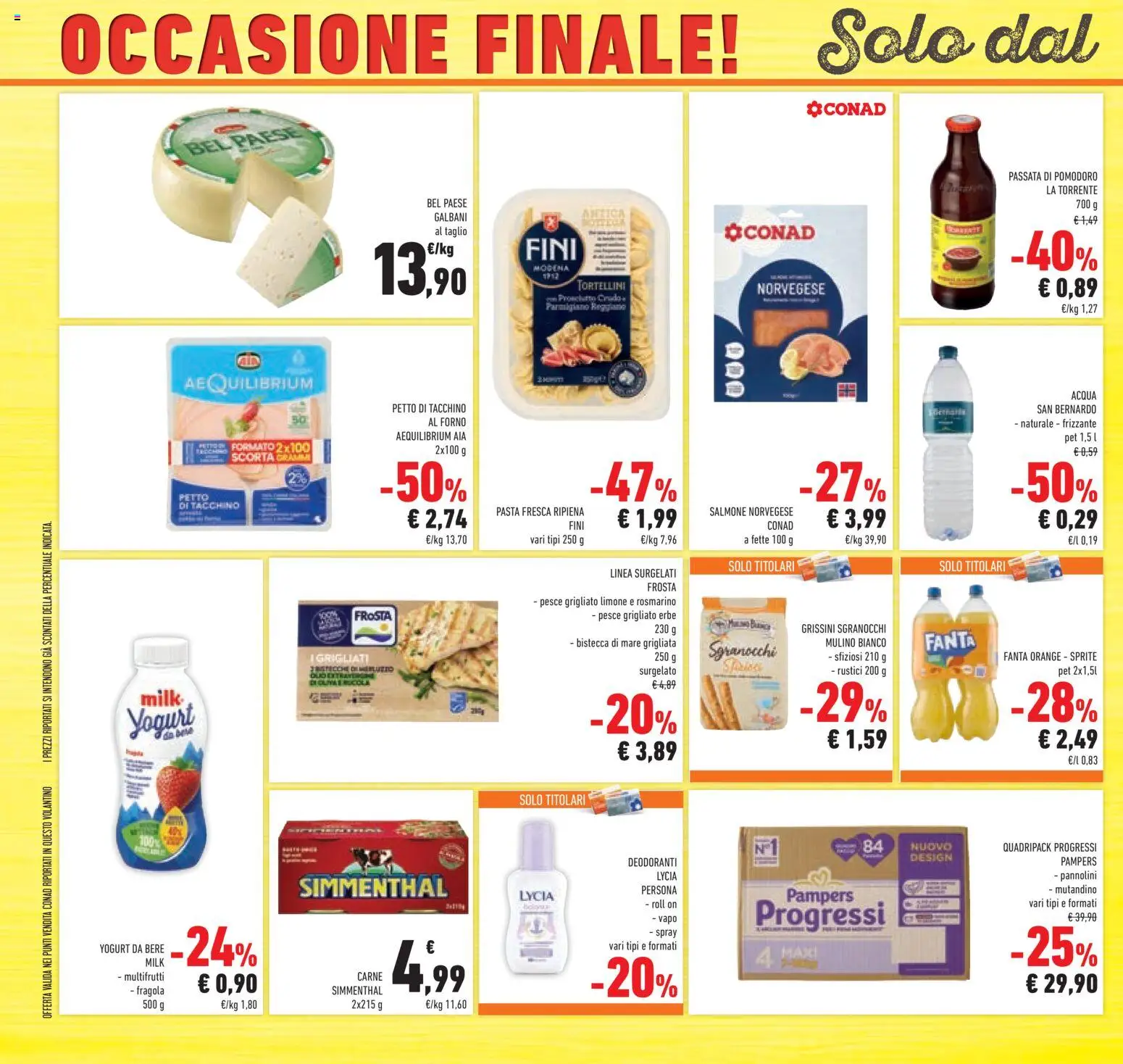 Volantino Conad del 01/07/2026 | Pagina: 38 | Prodotti: Pannolini, Pesce, Prosciutto, Parmigiano