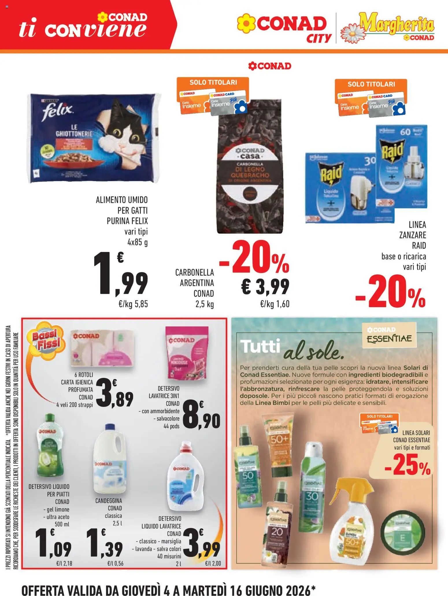 Volantino Conad del 04.06.2026 | Pagina: 12 | Prodotti: Carta igienica, Detergente, Candeggina, Limone