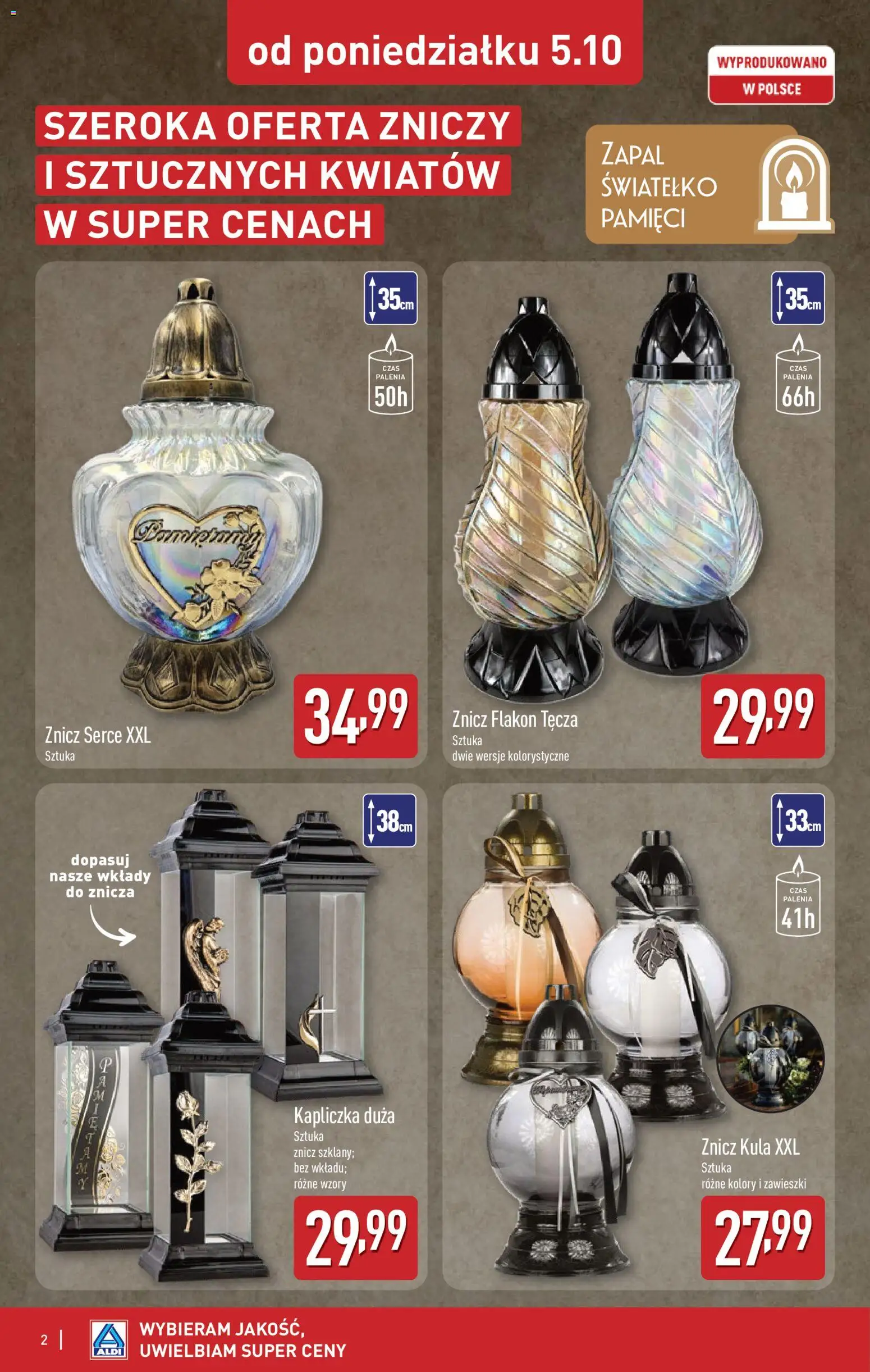 Aldi gazetka - Znicze i stroiki od 05.10.2026 | Strona: 2