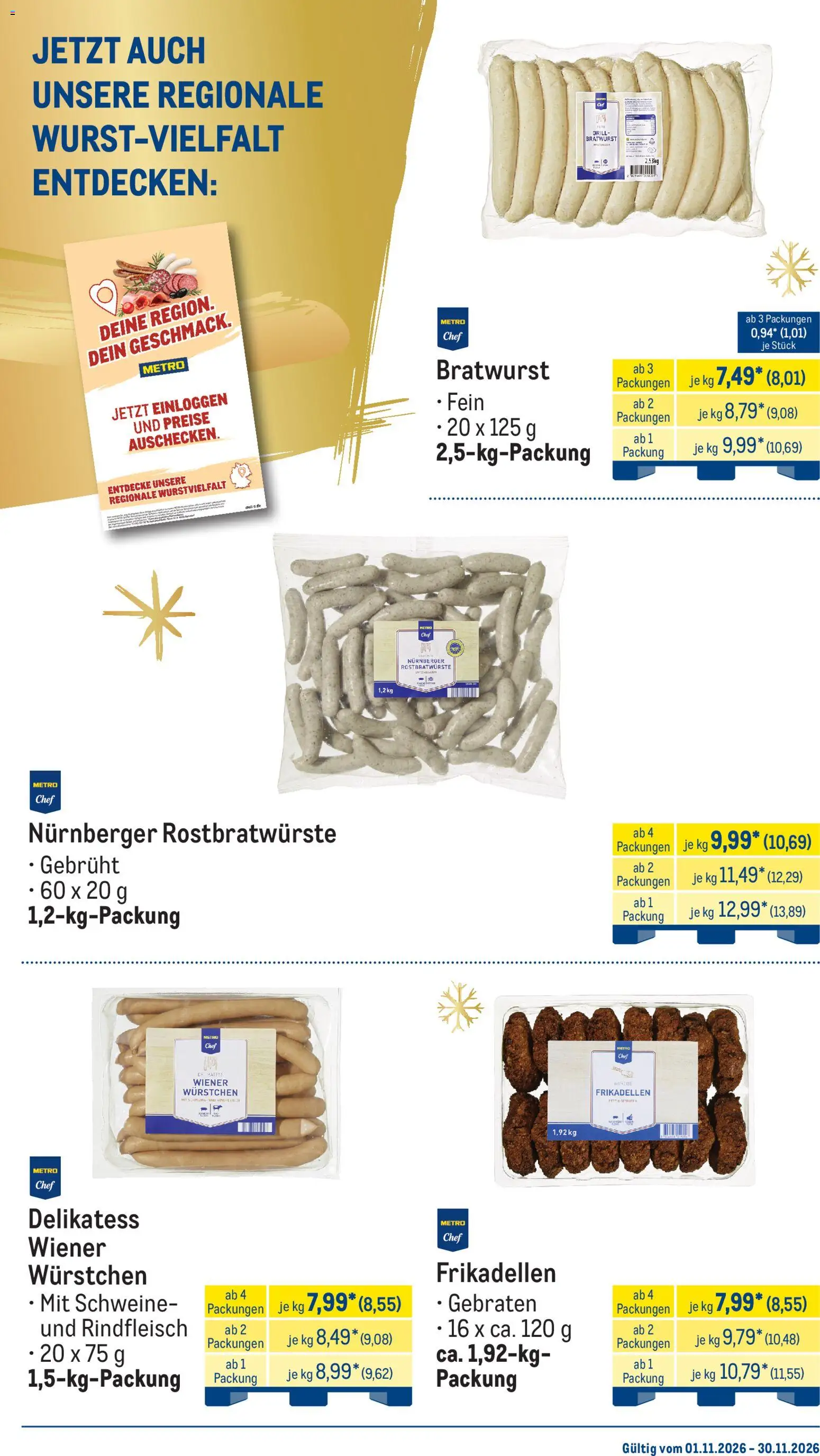 Metro Monats-Menü – gültig ab 01.11.2026 | Seite: 5 | Produkte: Grill, Wiener wurstchen, Bratwurst, Rindfleisch