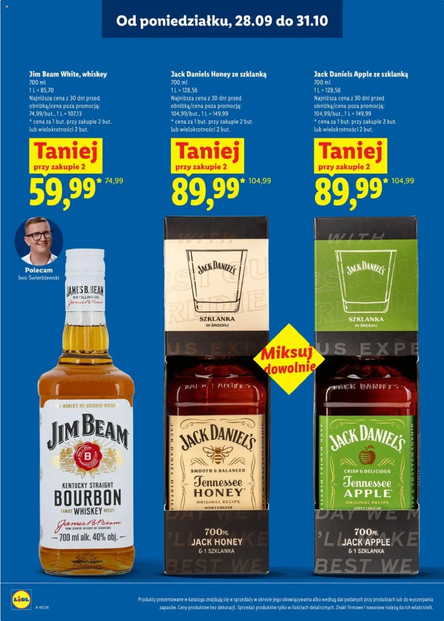 Lidl Katalog alkoholi mocnych od 28.09.2026 | Strona: 11 | Produkty: Szklanka, Bourbon, Jim Beam, Jack Daniel's