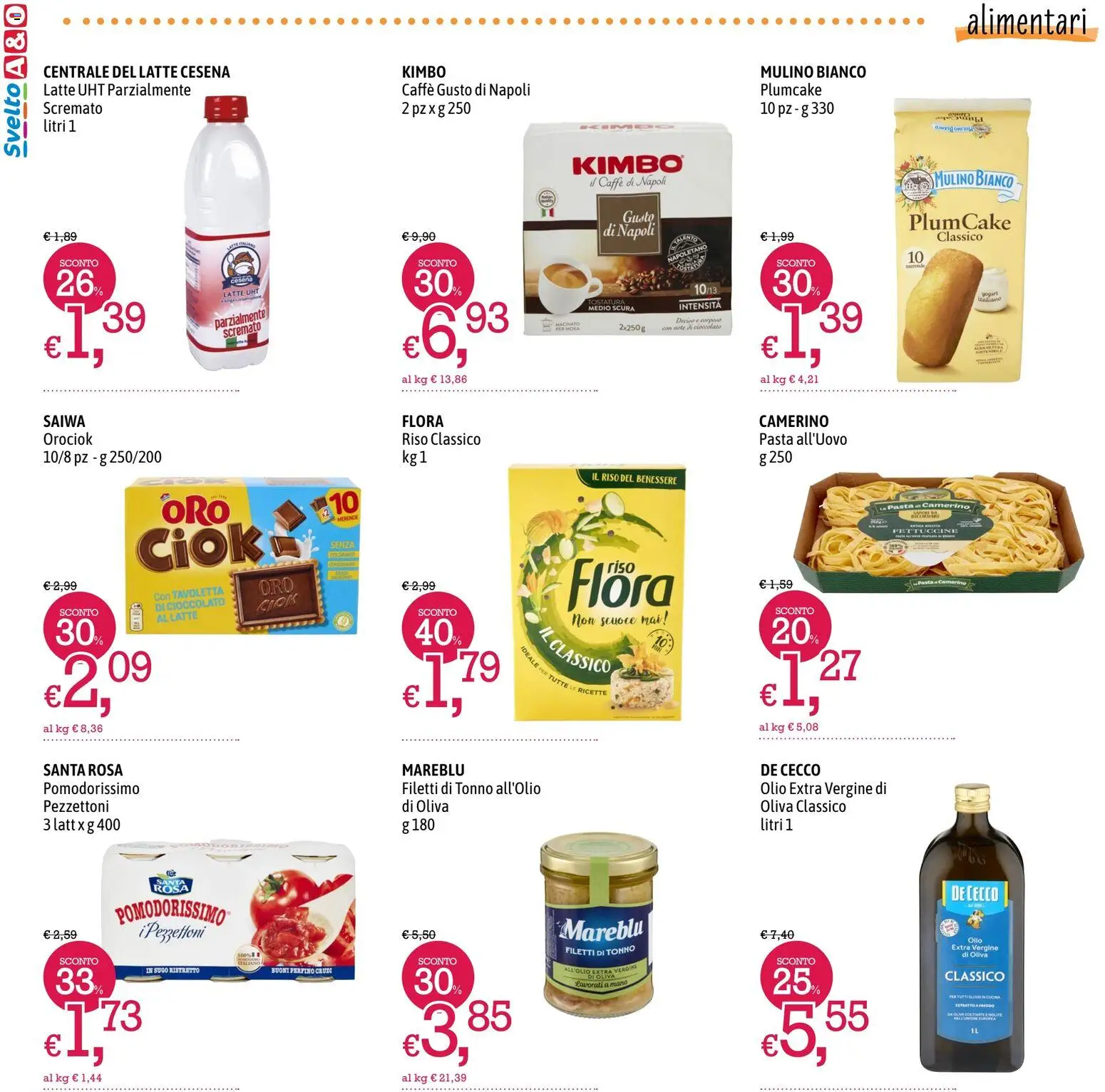 Volantino A&O del 20/08/2026 | Pagina: 6 | Prodotti: Cioccolato, Tonno, Olio extra vergine, Sugo