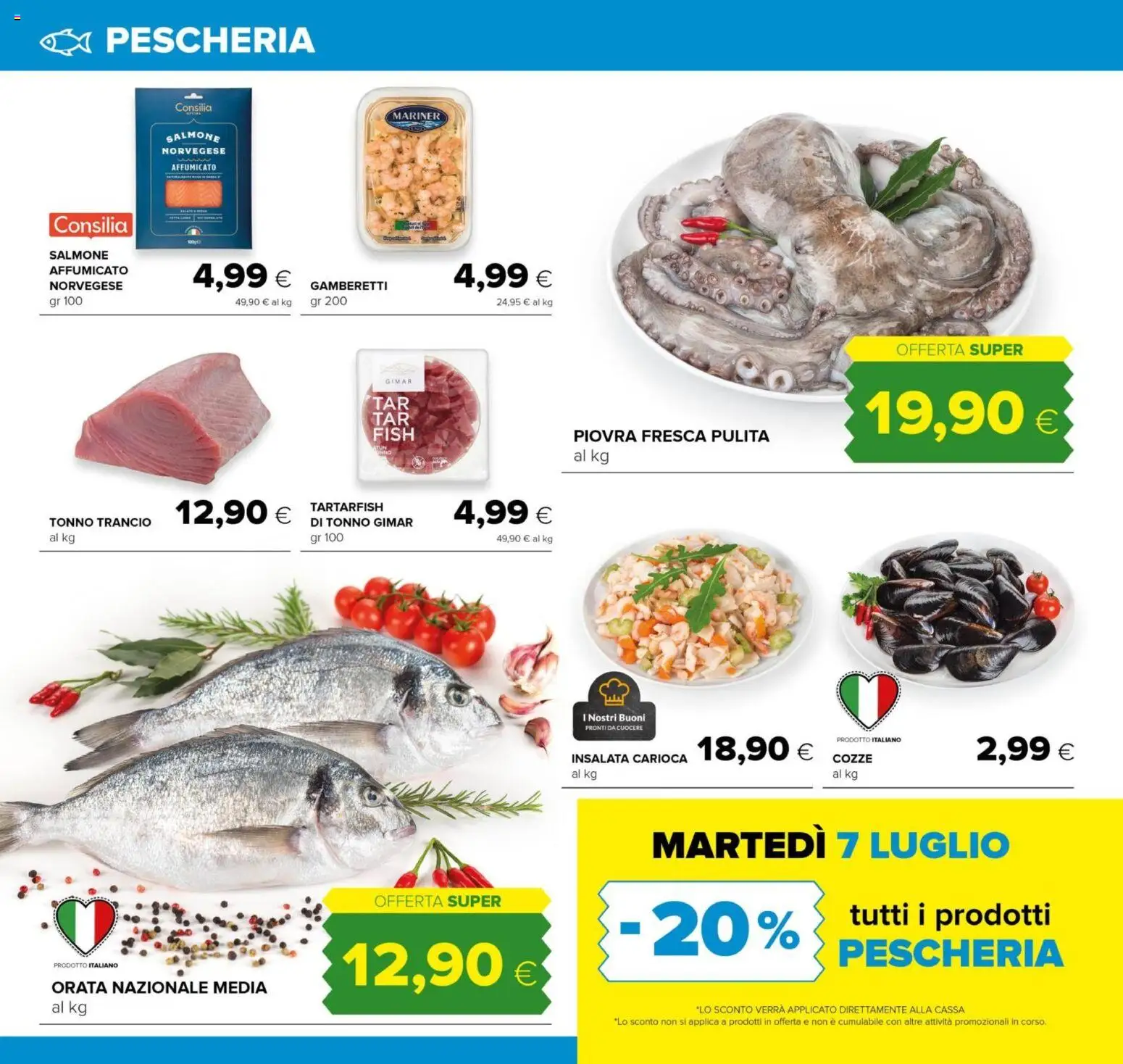 Volantino Oasi del 02/07/2026 | Pagina: 10 | Prodotti: Salmone, Cozze, Orata, Tonno