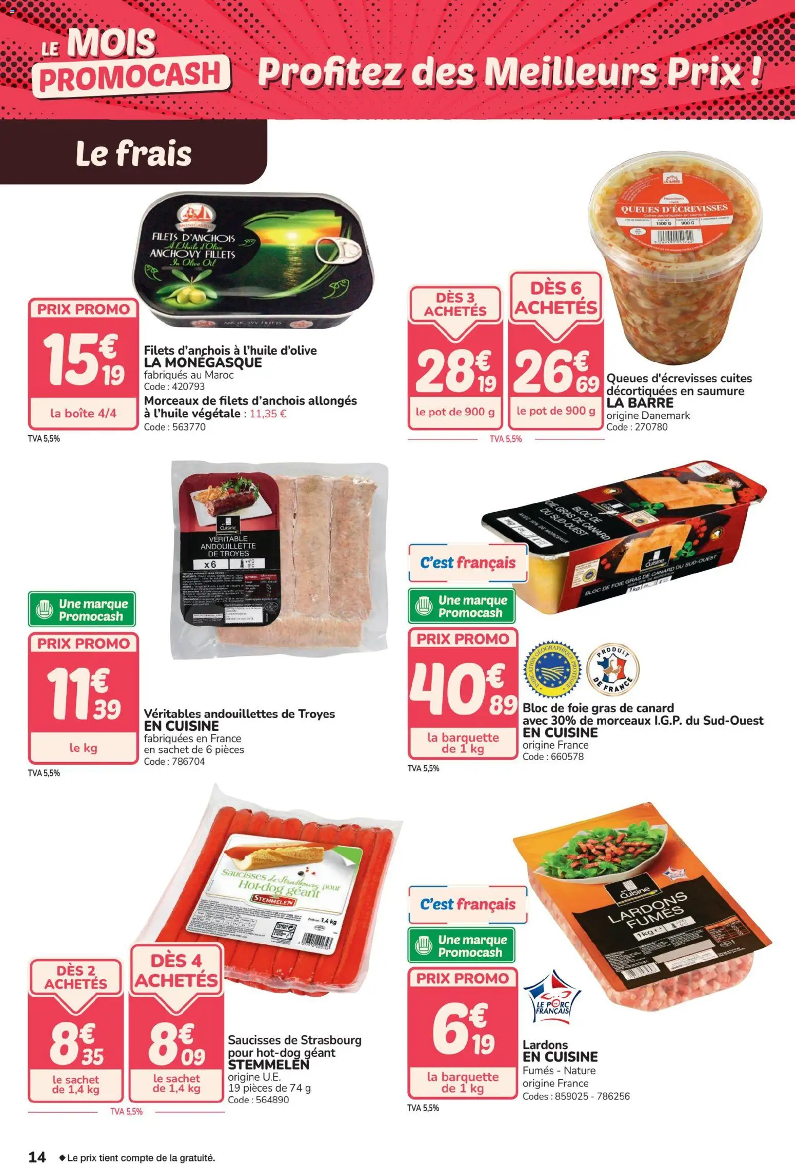 {H1} | Page: 14 | Produits: Foie Gras de Canard, Lardons, Bloc de foie gras, Porc