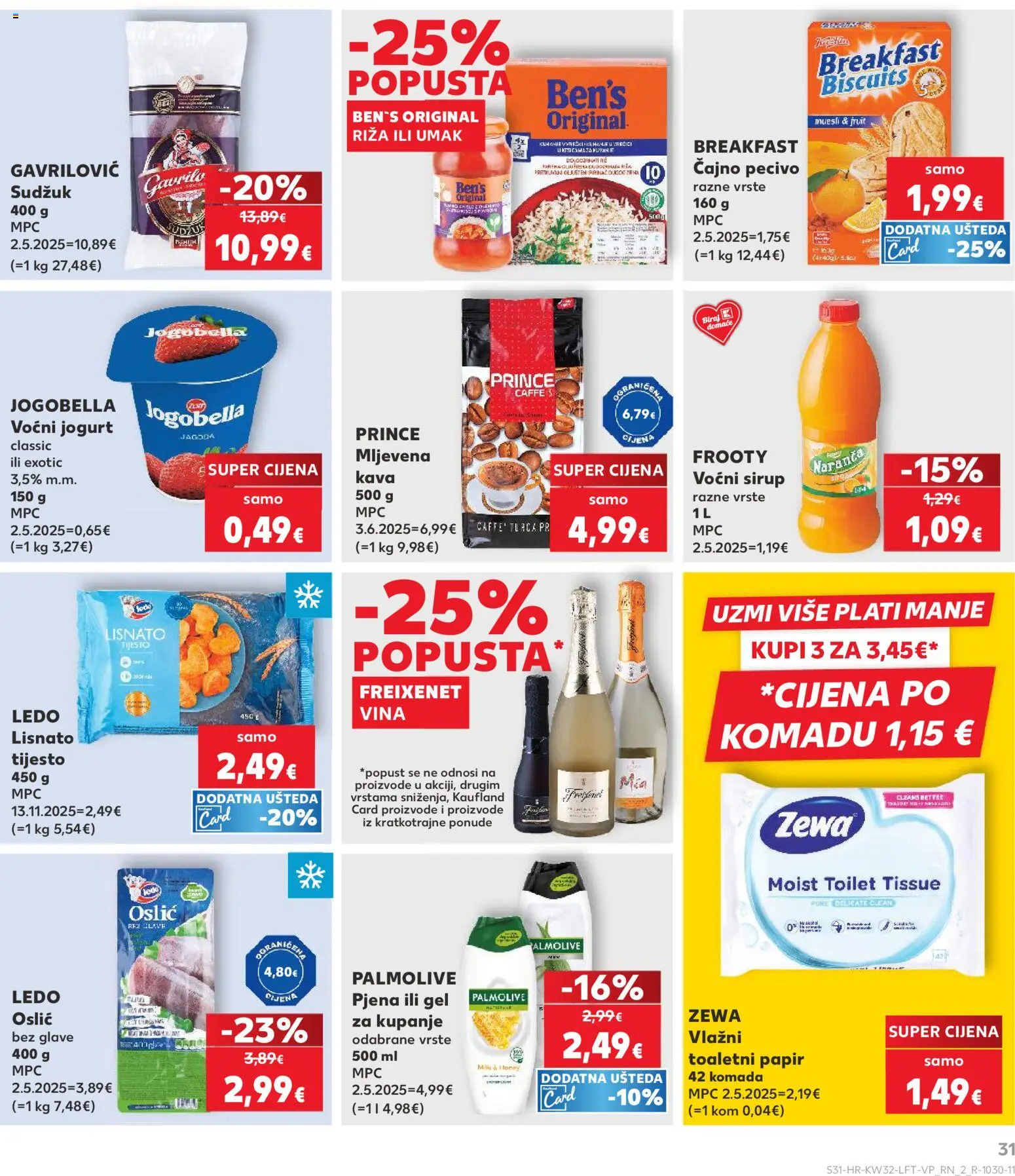 Kaufland katalog | vrijedi od 06.08.2026 | Stranica: 31 | Proizvodi: Riža, Pjena, Toaletni papir, Pecivo