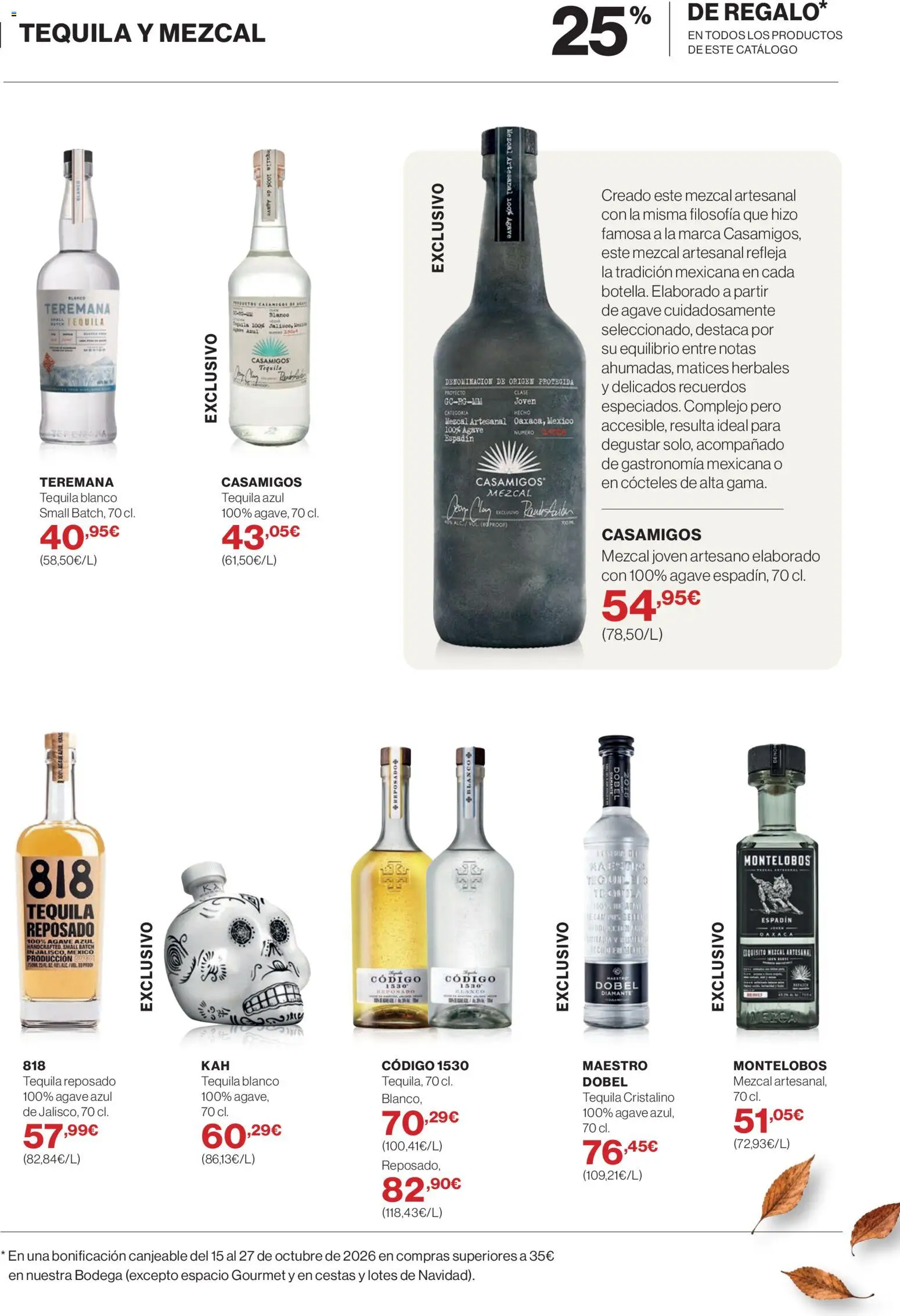 Hipercor - Bodega octubre 26 │ válido desde el 01/10/2026 | Página: 31 | Productos: Tequila, Cócteles, Agave