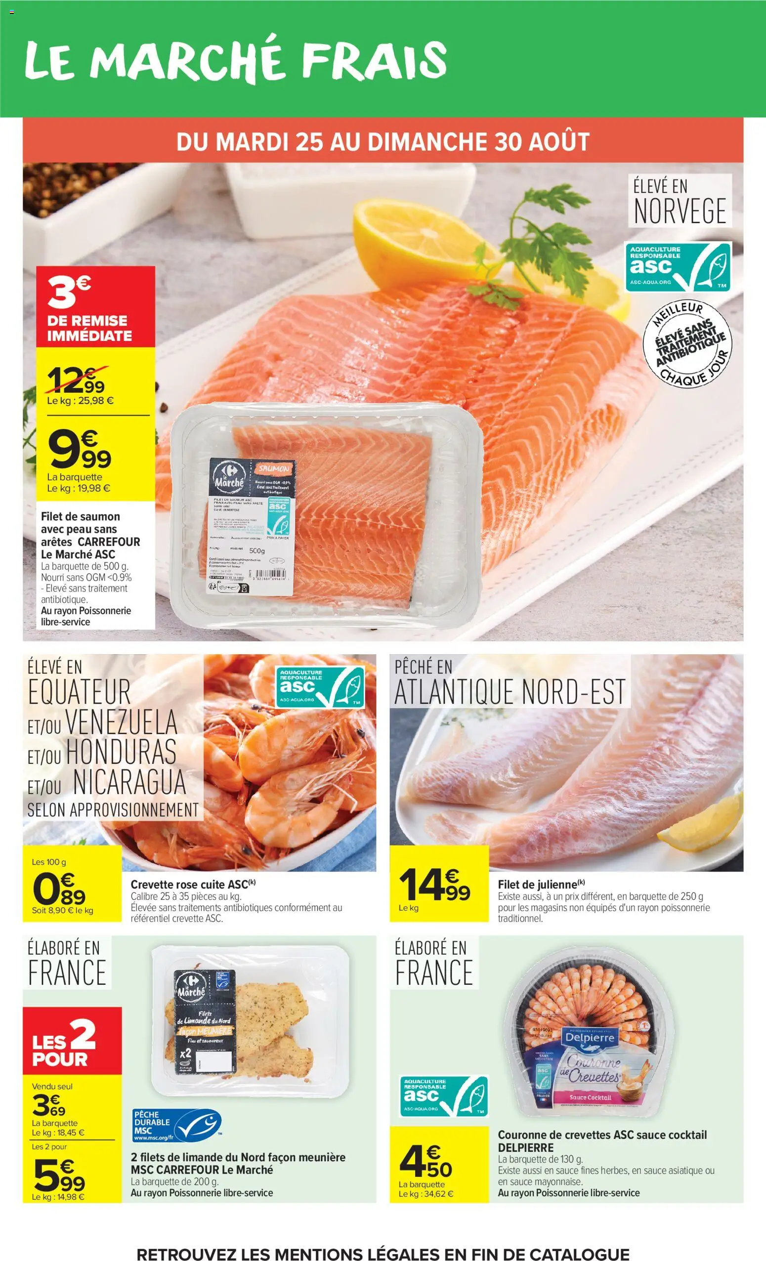 {H1} | Page: 17 | Produits: Pêche, Crevette, Filets de limande, Filet de saumon