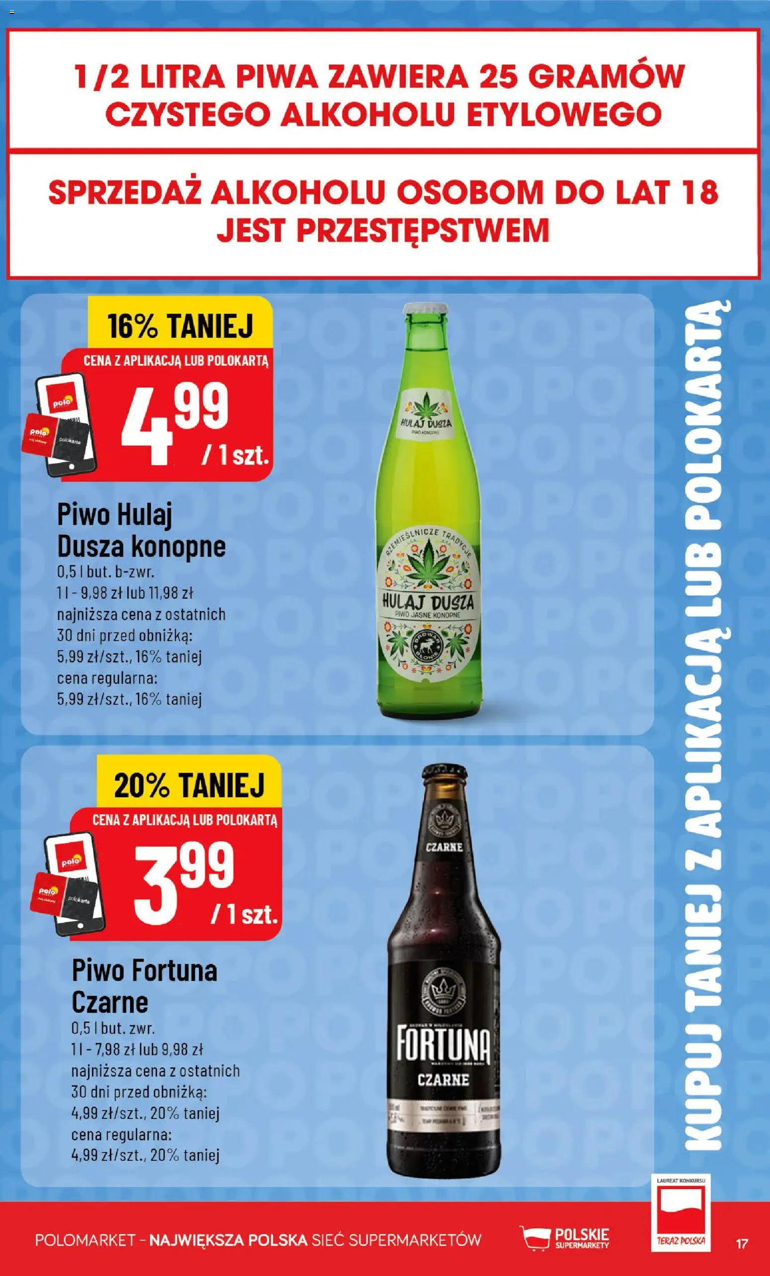 POLOmarket gazetka - Kupuj taniej od 22.07.2026 | Strona: 17 | Produkty: Piwo