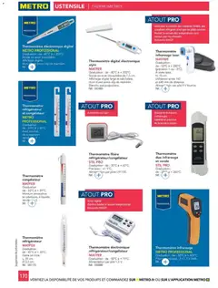 METRO - Prévisualisation de METRO - CHR Équipement valide à partir de 01/01/2025 | Page: 170 | Produits: Réfrigérateur, Thermometre infrarouge, Stylo, Pince
