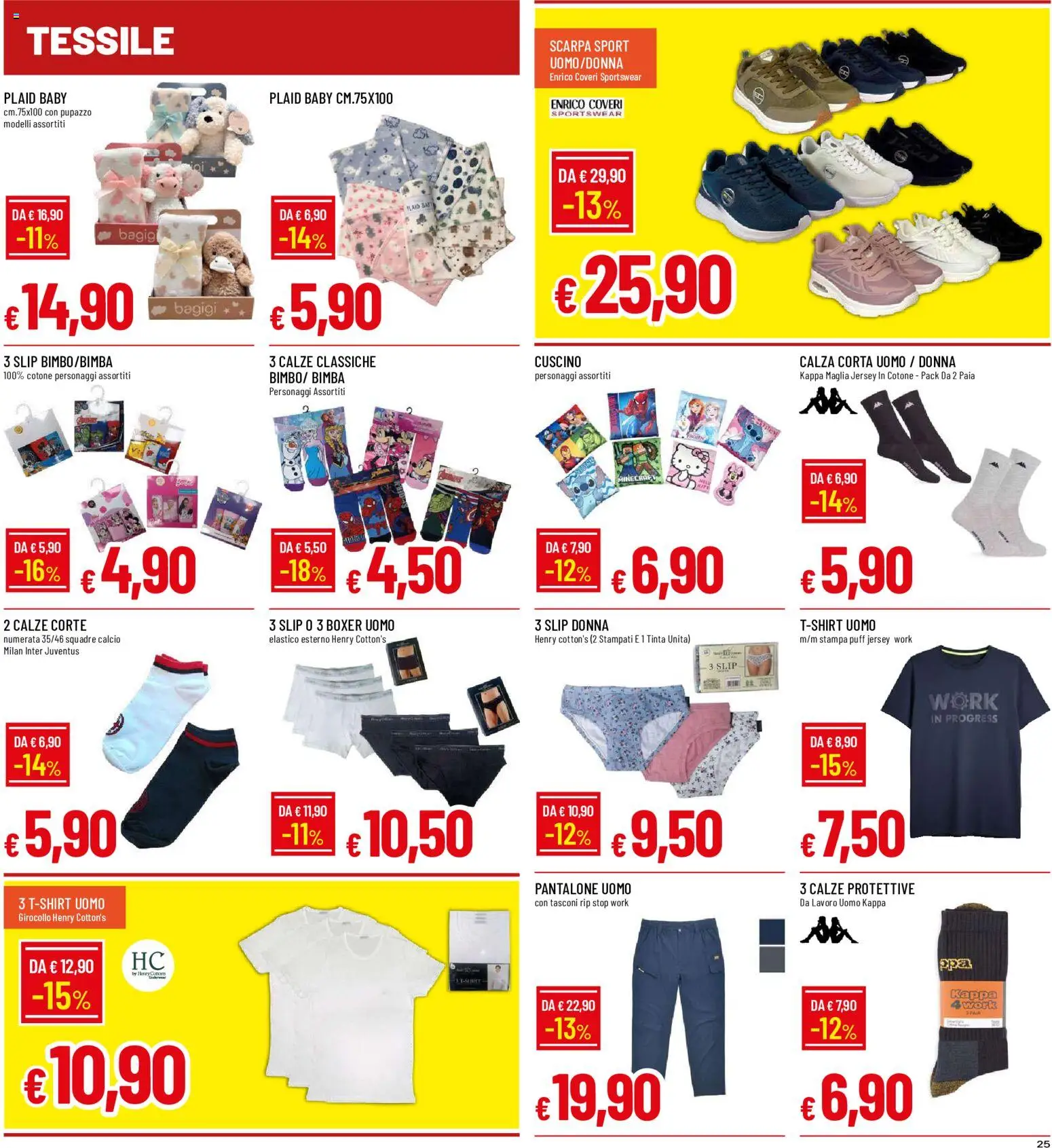 Volantino Galassia del 27/08/2026 | Pagina: 25 | Prodotti: Plaid, Slip, Boxer, Stampa