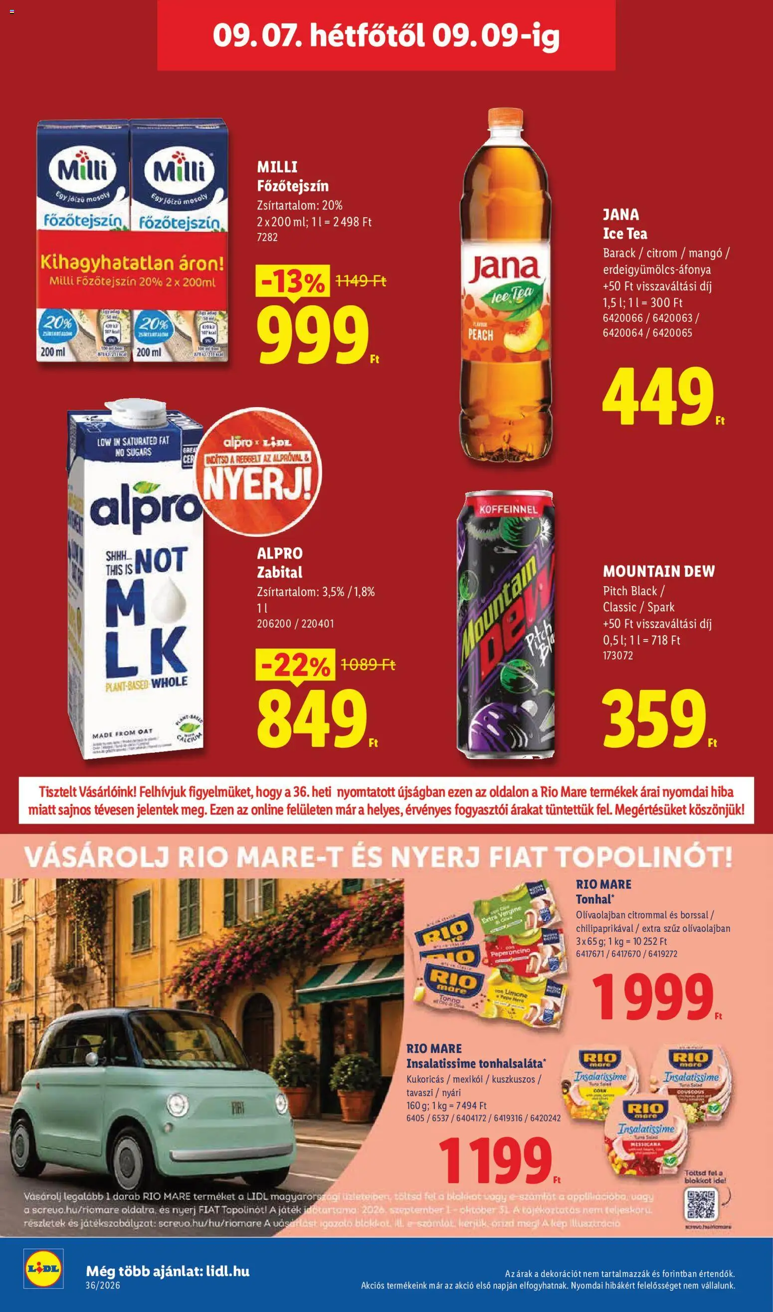 Lidl akciós ujság - amely érvényes a következő dátumtól: 2026.09.03. | Oldal: 62