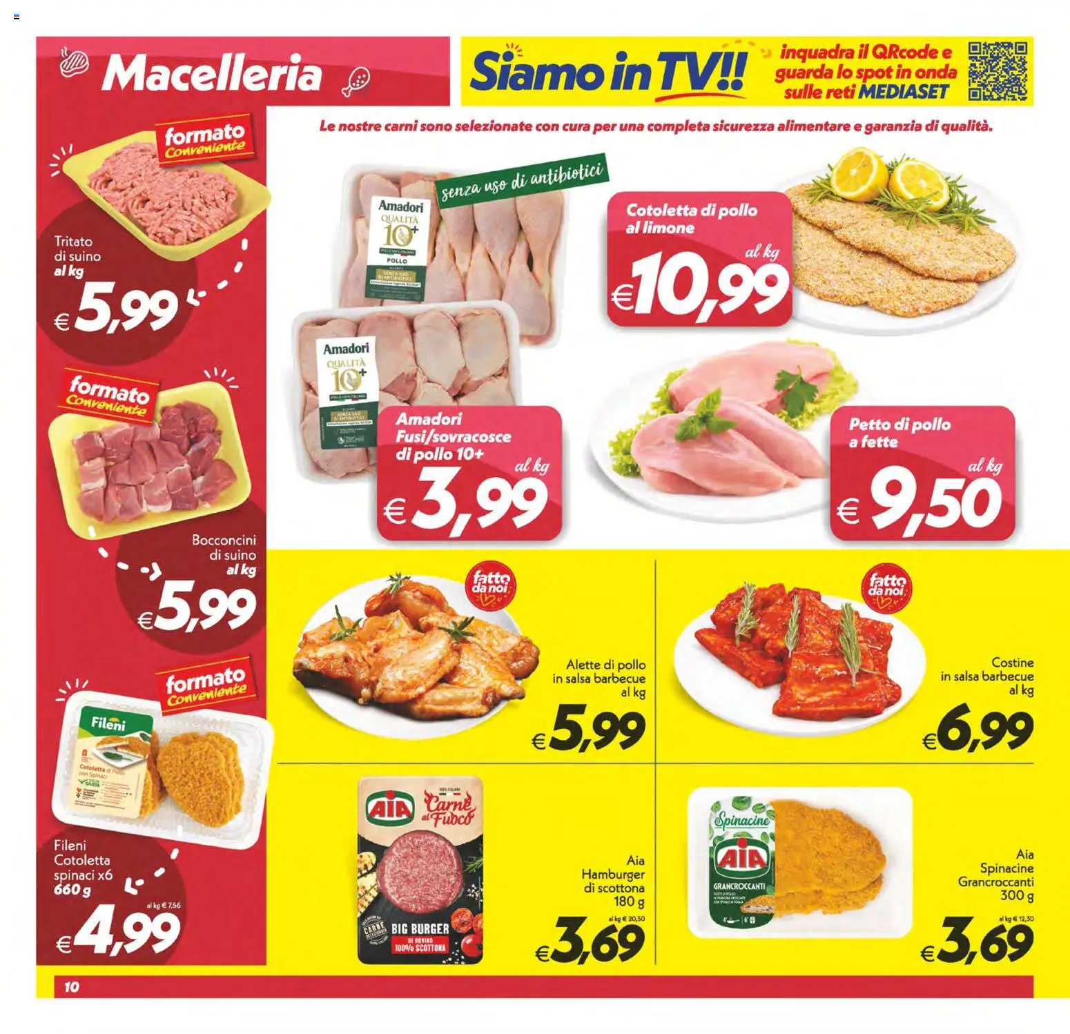 Volantino SuperConveniente del 09.06.2026 | Pagina: 10 | Prodotti: Pollo, Barbecue, Spinaci, Hamburger