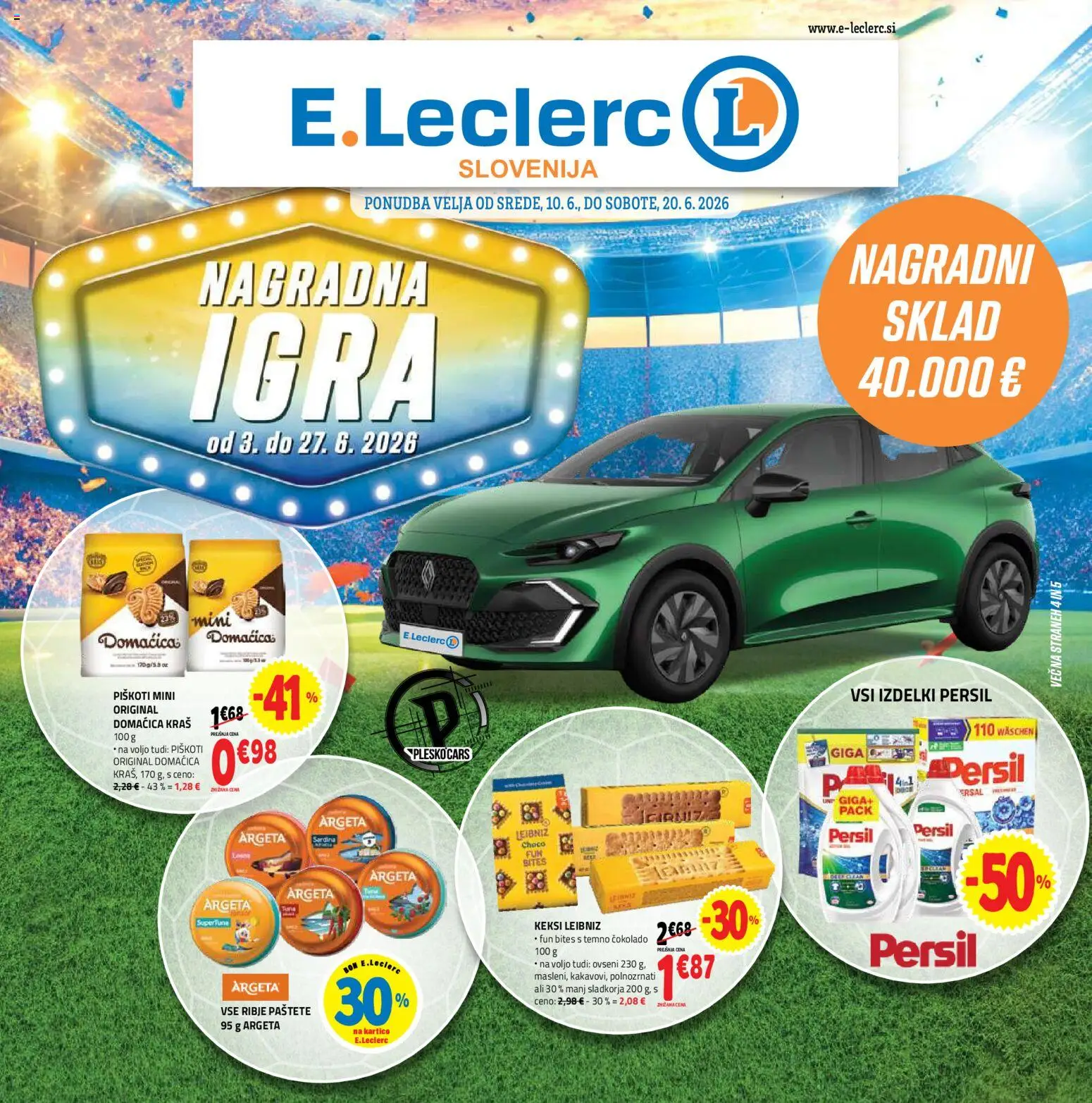 Novi E.leclerc katalog ponudbe – veljaven od 10.06.2026 | Stran: 1 | Izdelki: Keksi, Igra, Piskoti
